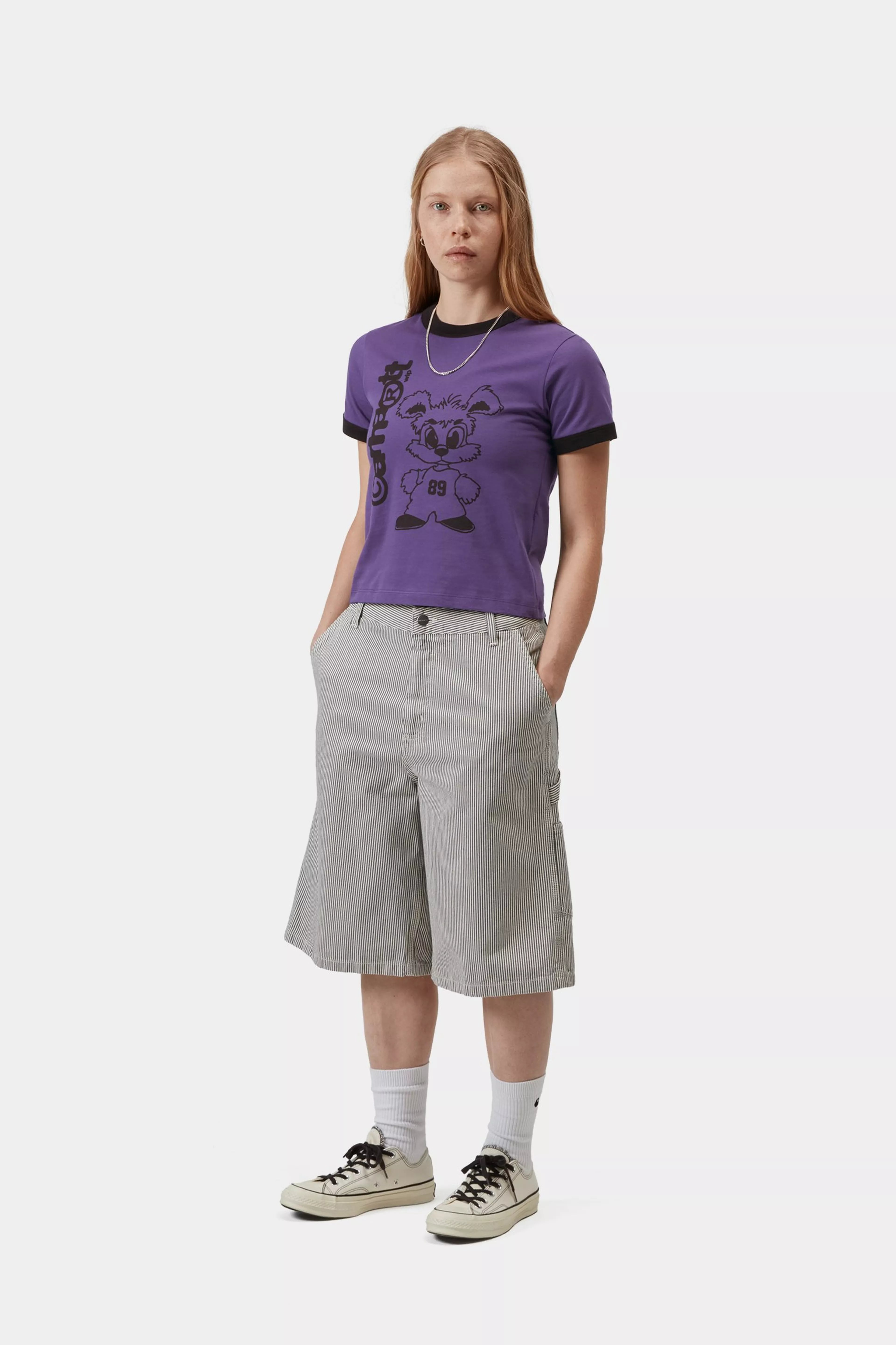 W' S/S Ip Ringer T-Shirt - Calla / Black