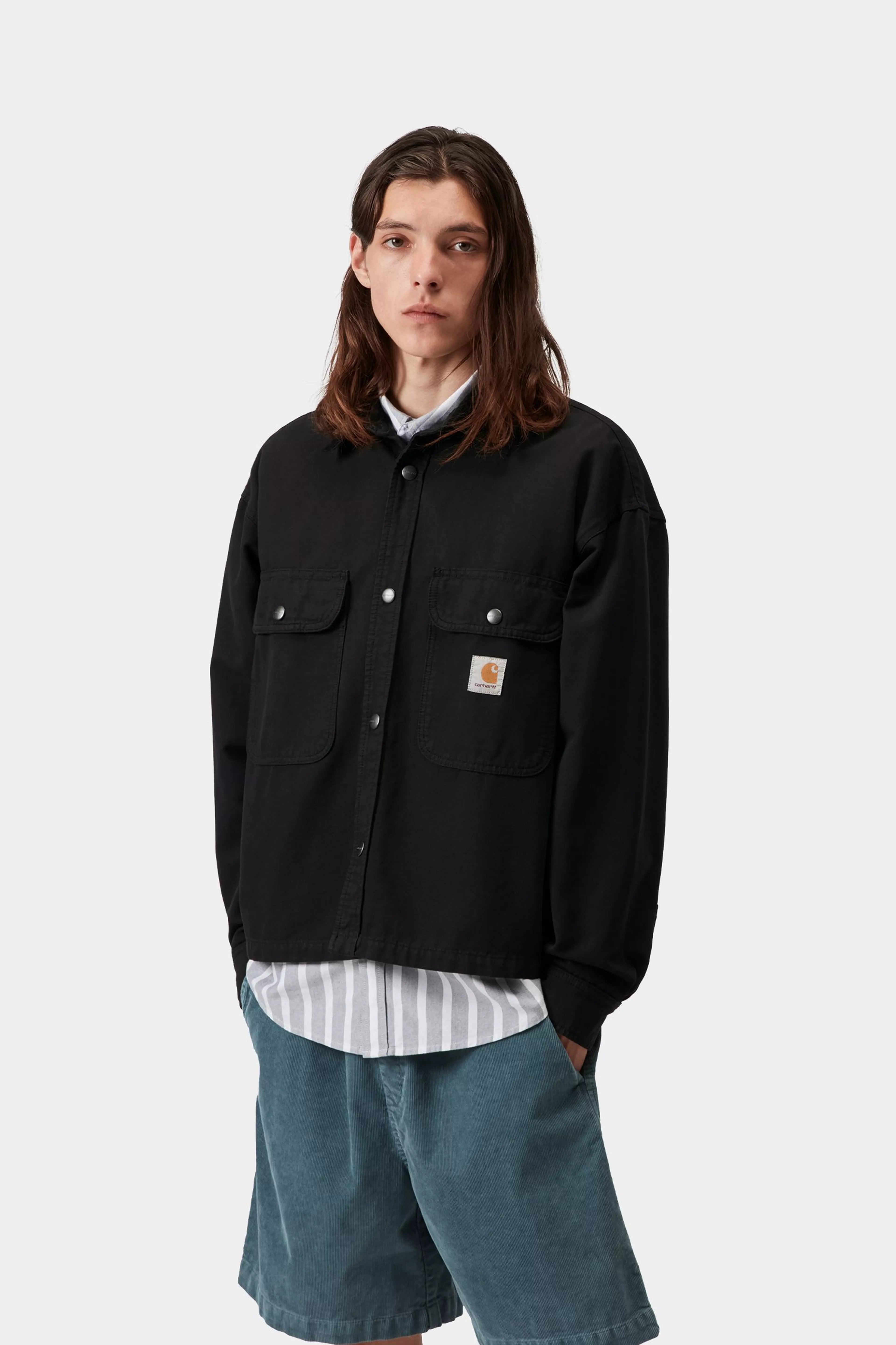 Prescott Shirt Jac - Black / Black (garment dyed)