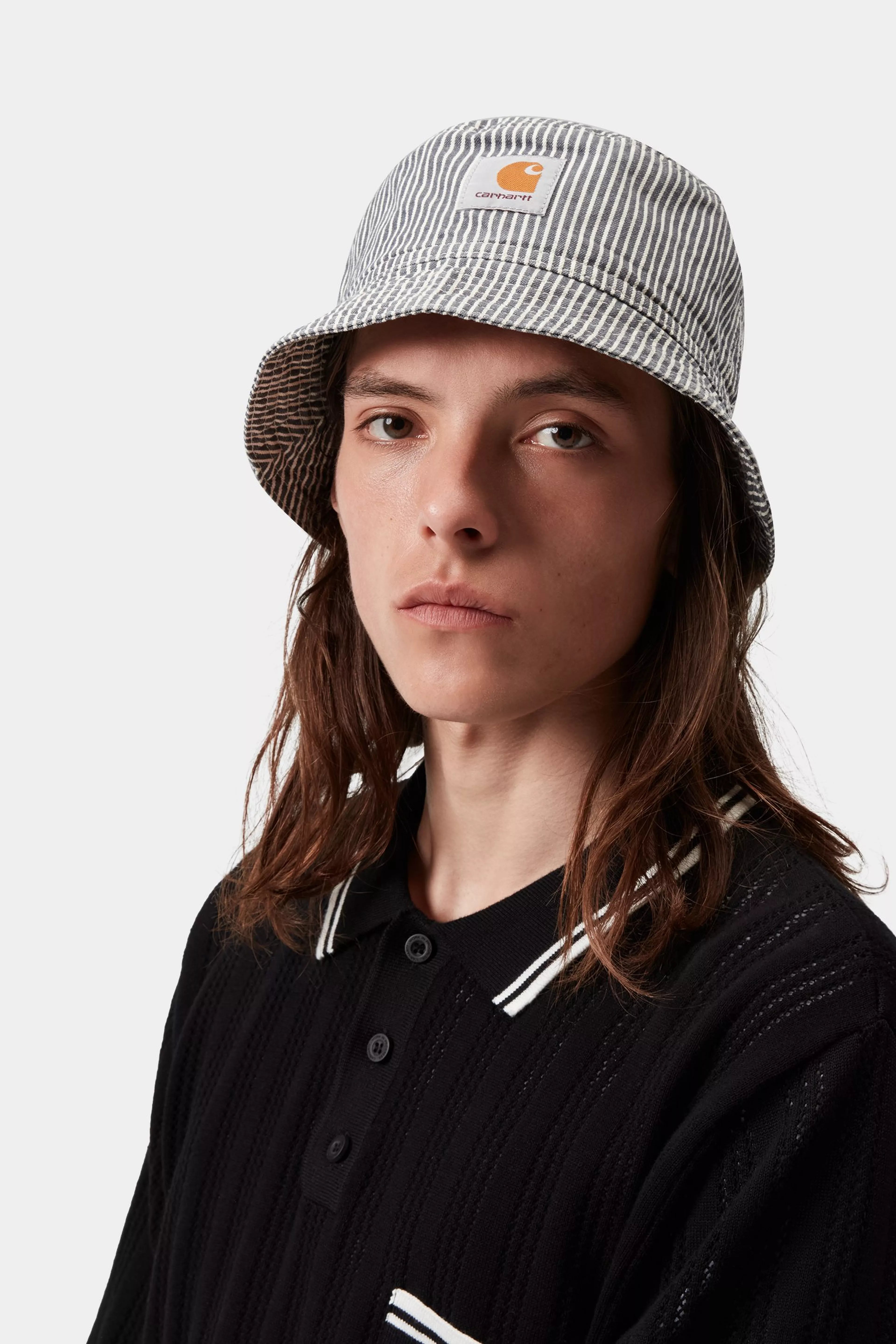 Mercer Bucket Hat - Mercer Stripe, Graphite / Wax, Stone washed 2