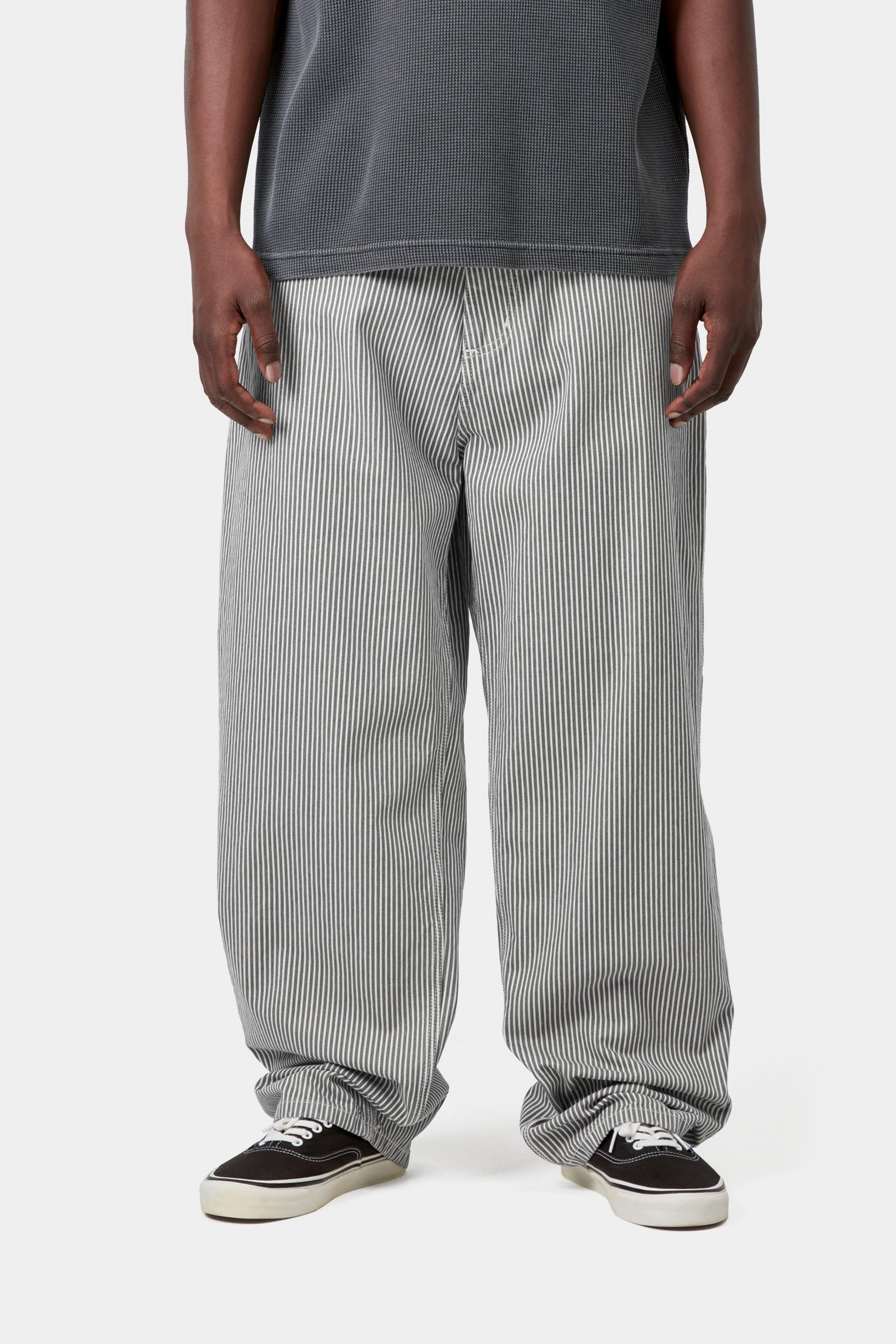 Mercer Single Knee Pant - Mercer Stripe, Graphite / Wax, Stone washed