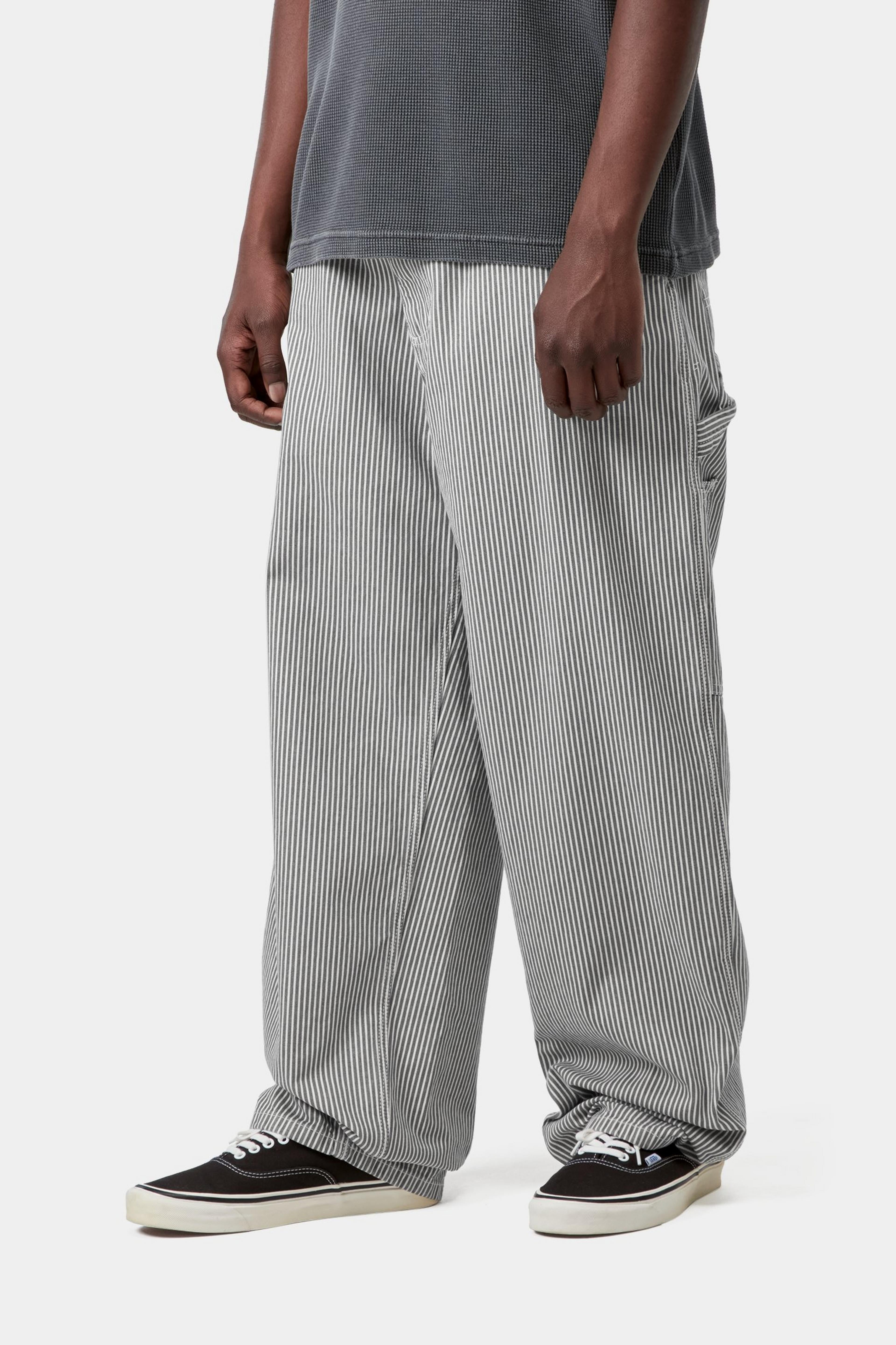 Mercer Single Knee Pant - Mercer Stripe, Graphite / Wax, Stone washed