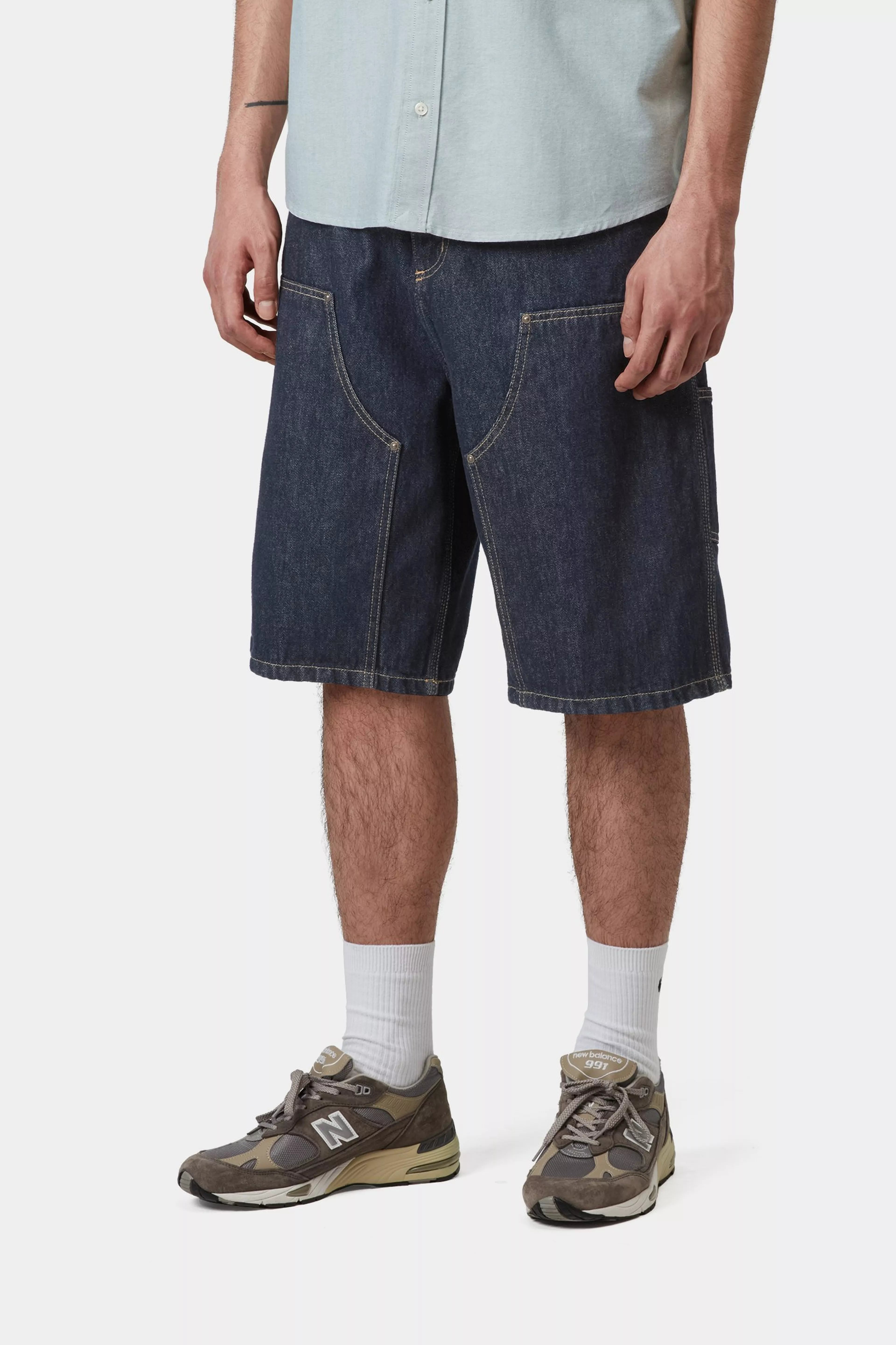 OG Double Knee Short - Blue (rinsed)