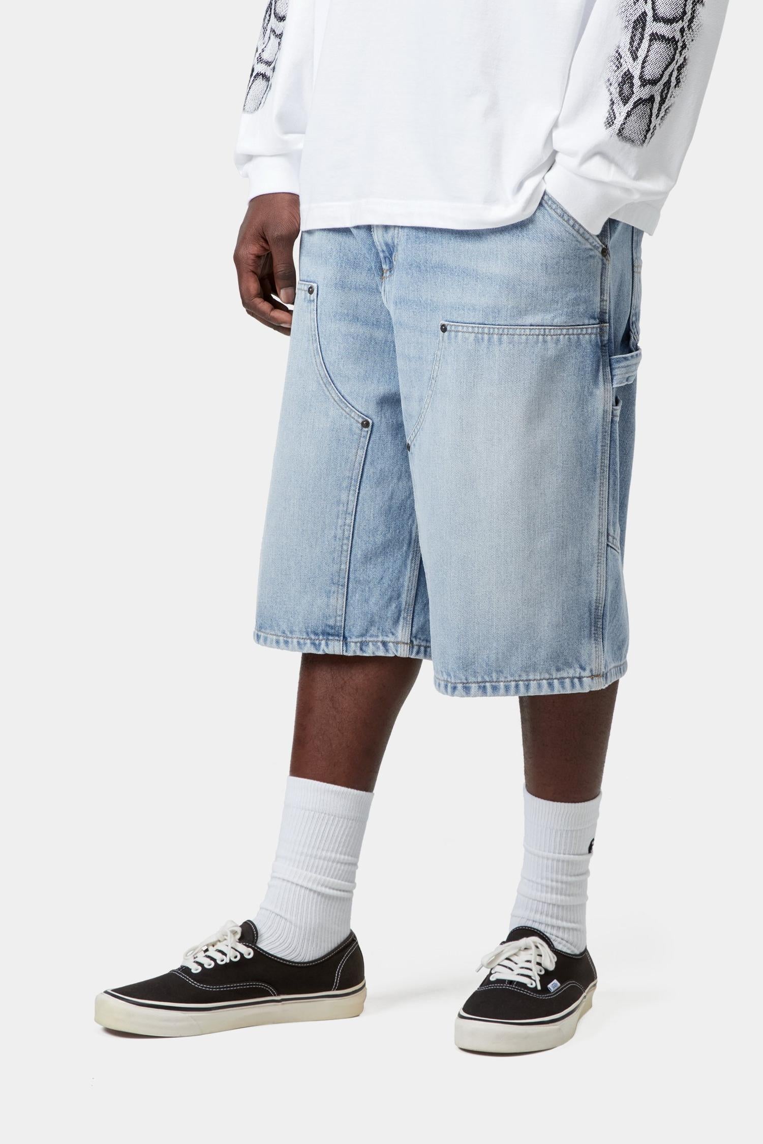 OG Double Knee Short - Blue (heavy worn bleached)