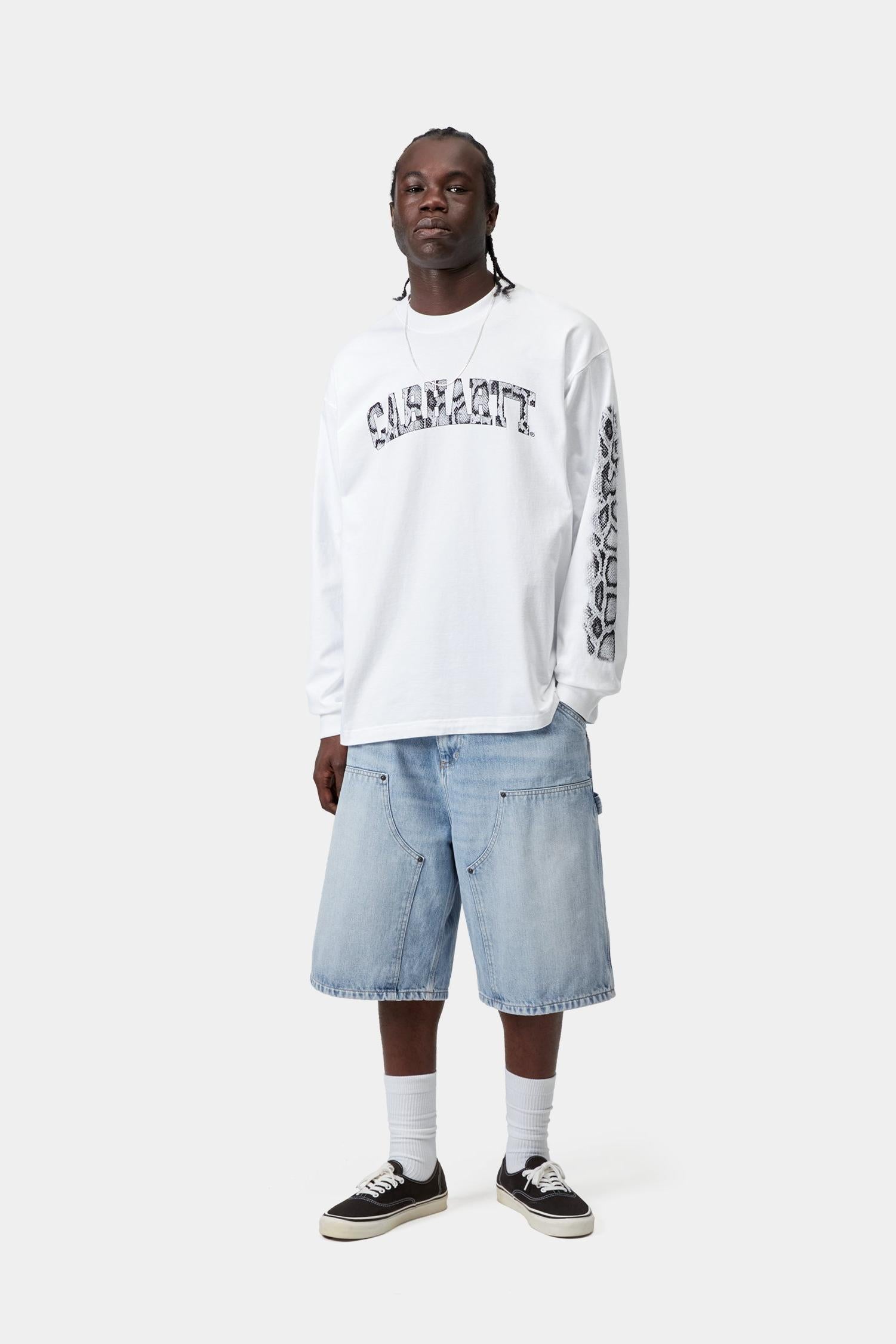 OG Double Knee Short - Blue (heavy worn bleached)