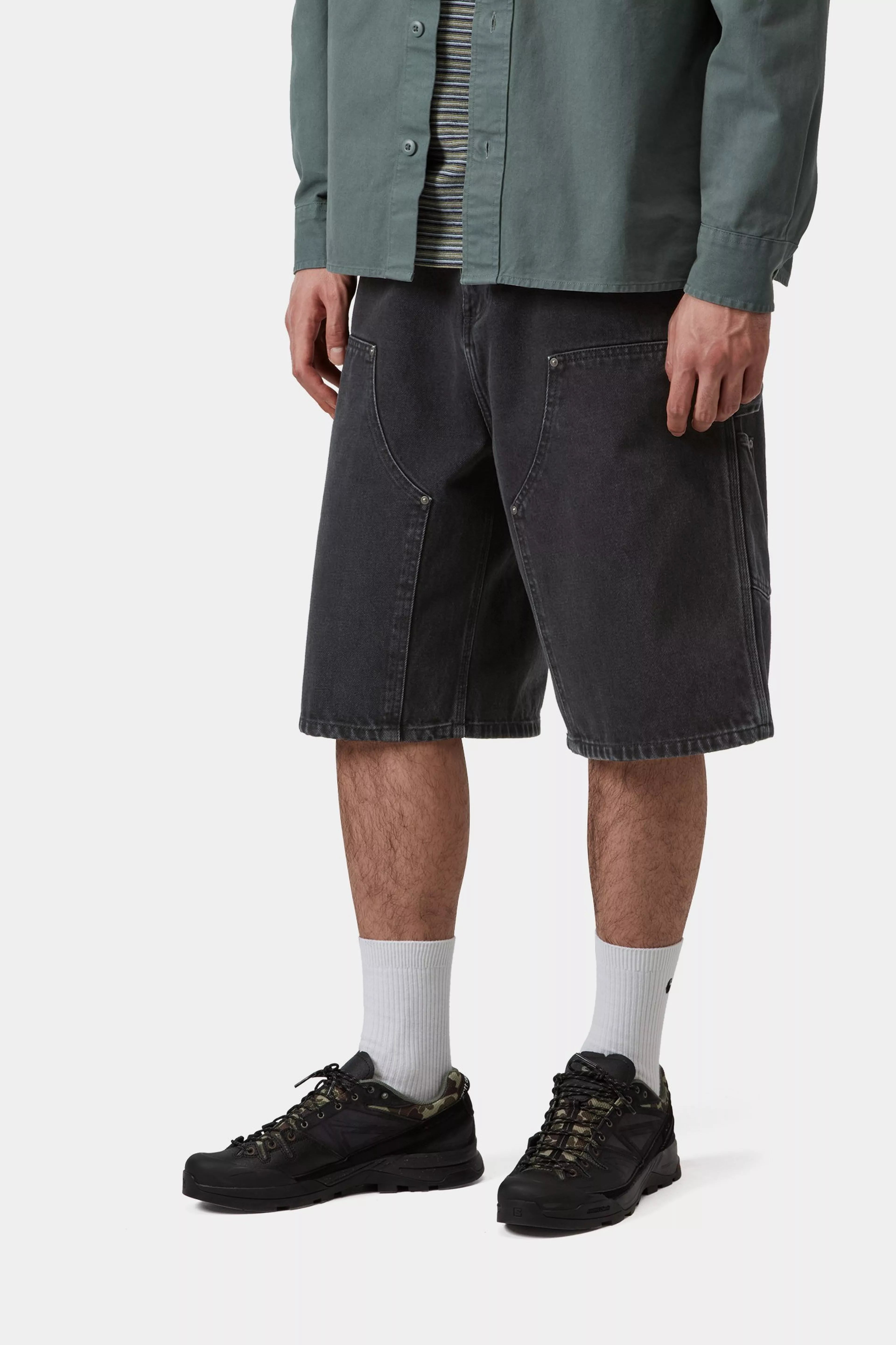 OG Double Knee Short - Black (stone washed)