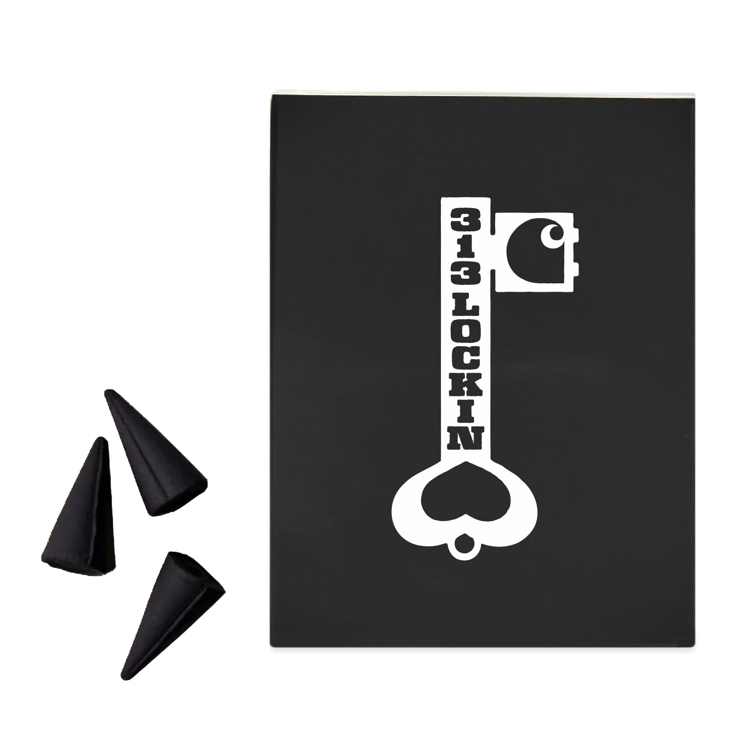 Locked Cone Incense - White / Black