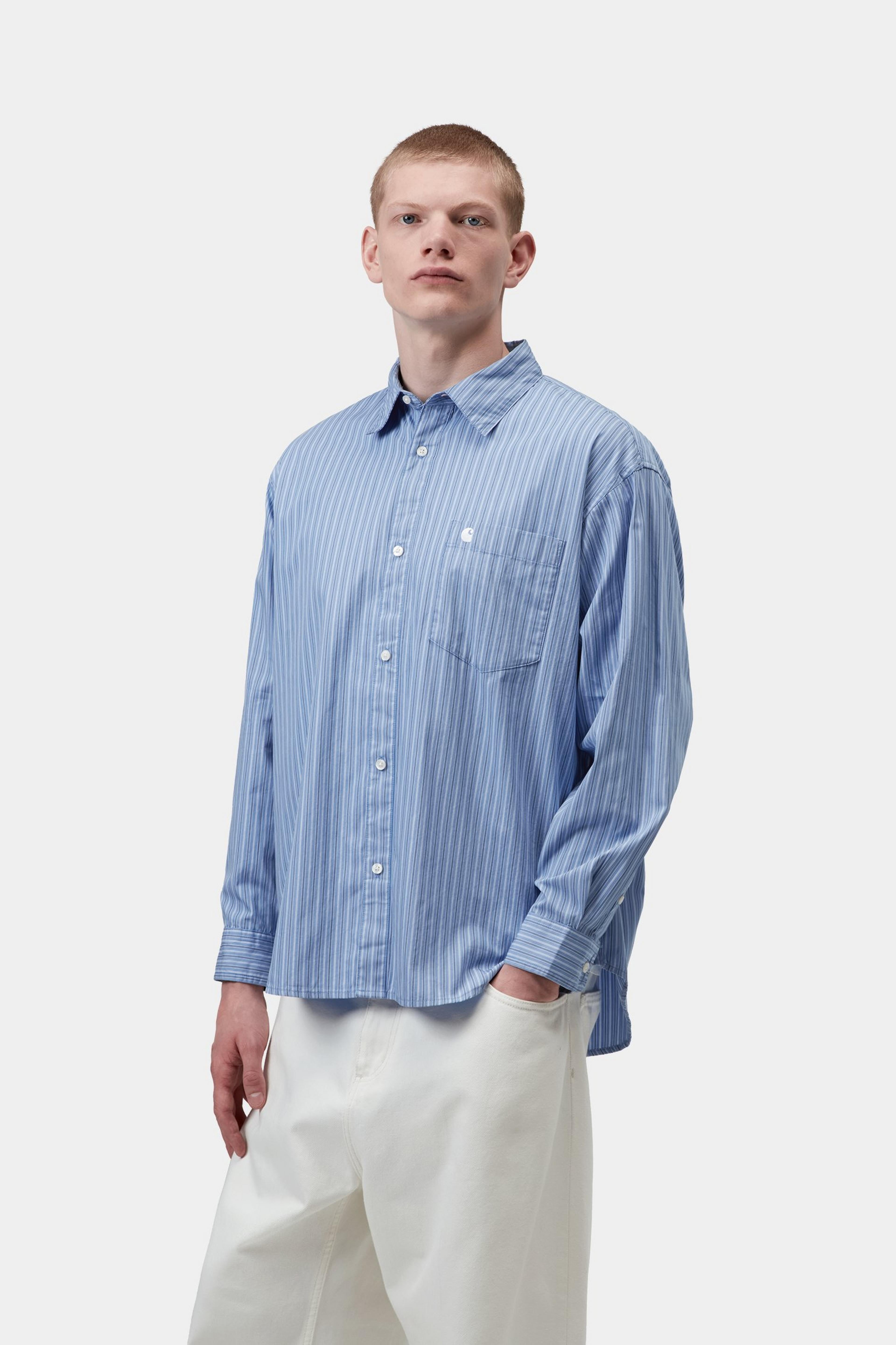 L/S Keene Shirt - Keene Stripe, Curacao