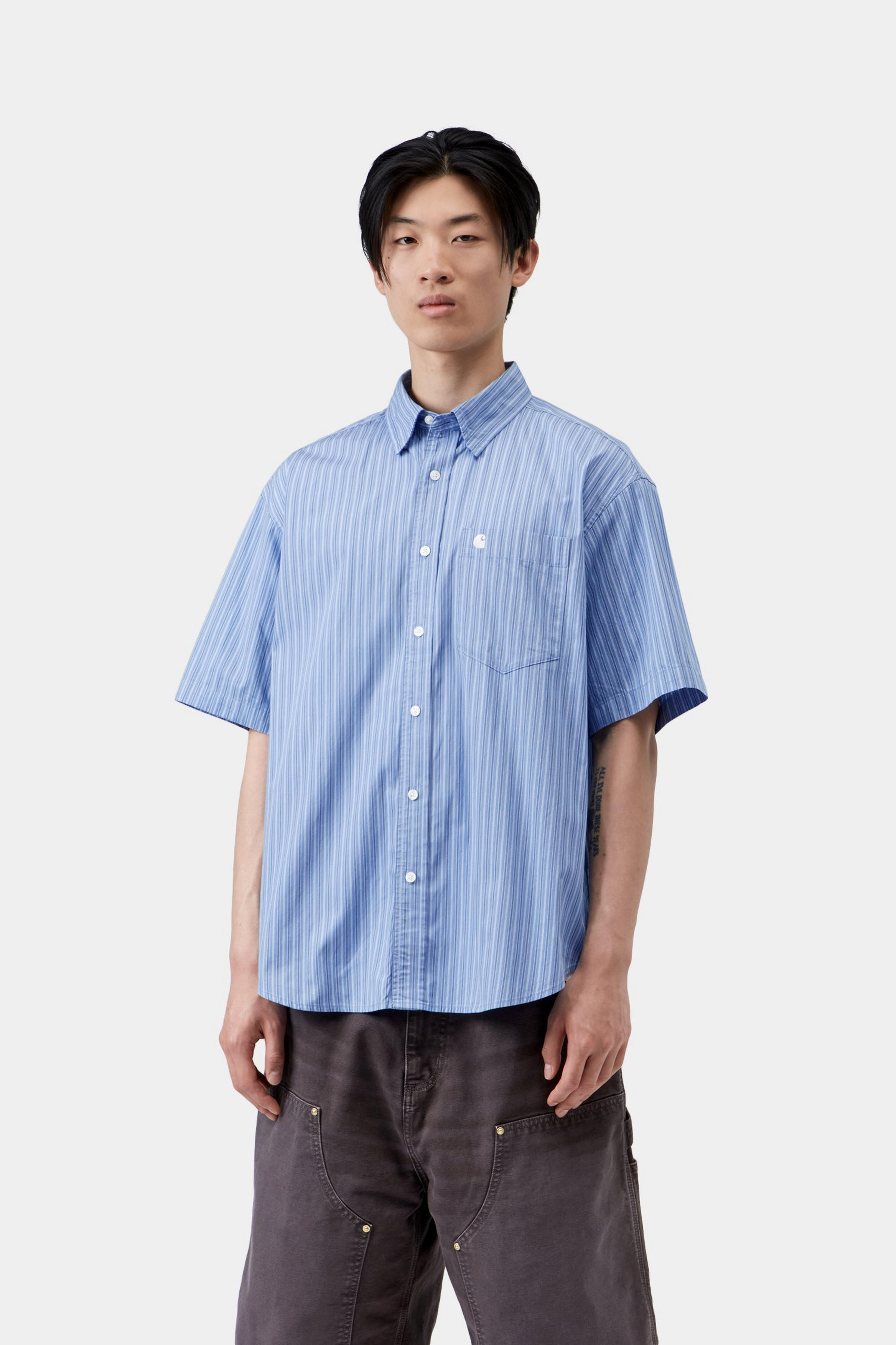 S/S Keene Shirt - Keene Stripe, Curacao