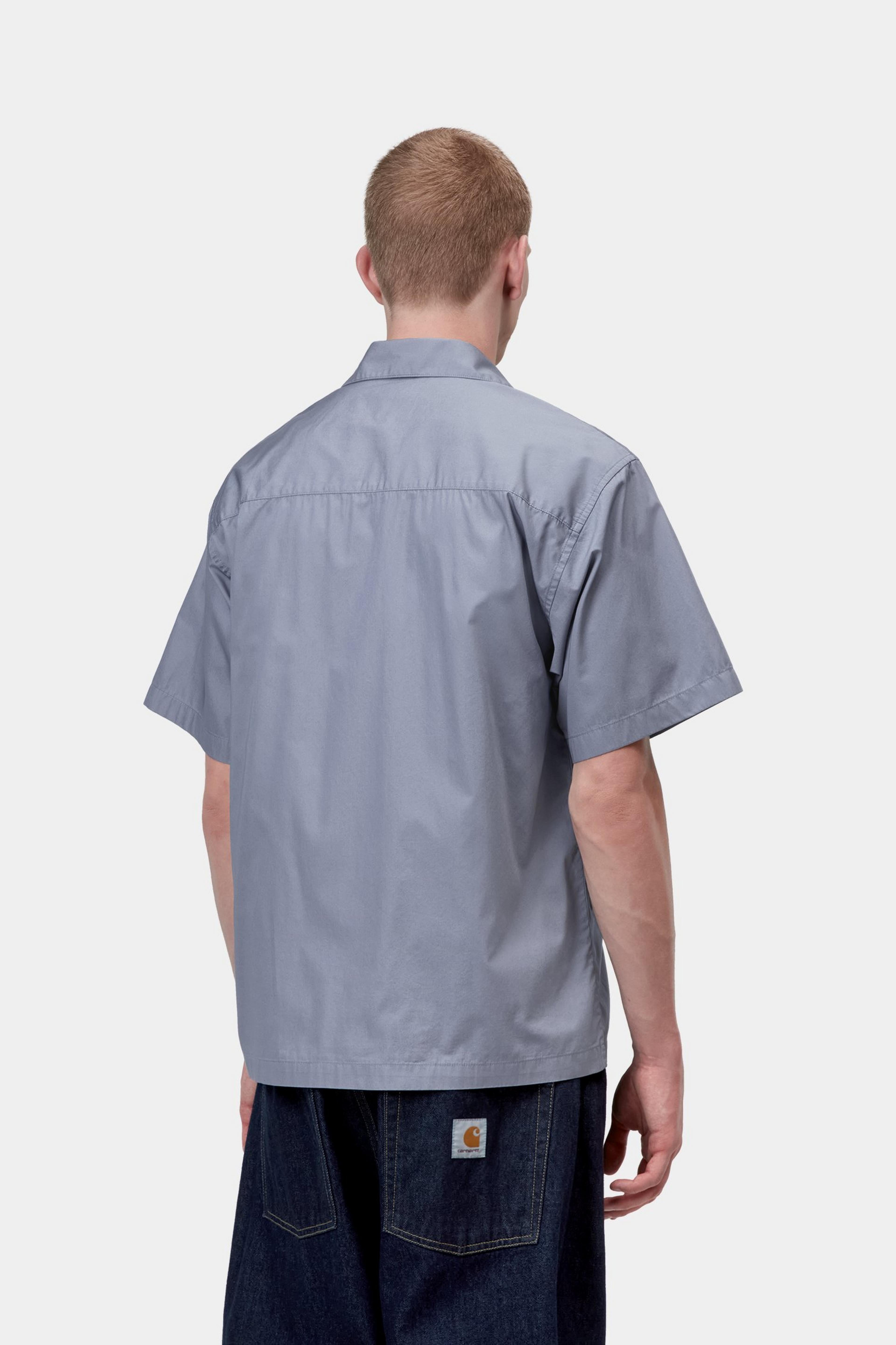 S/S Kendry Shirt - Shady Blue / White