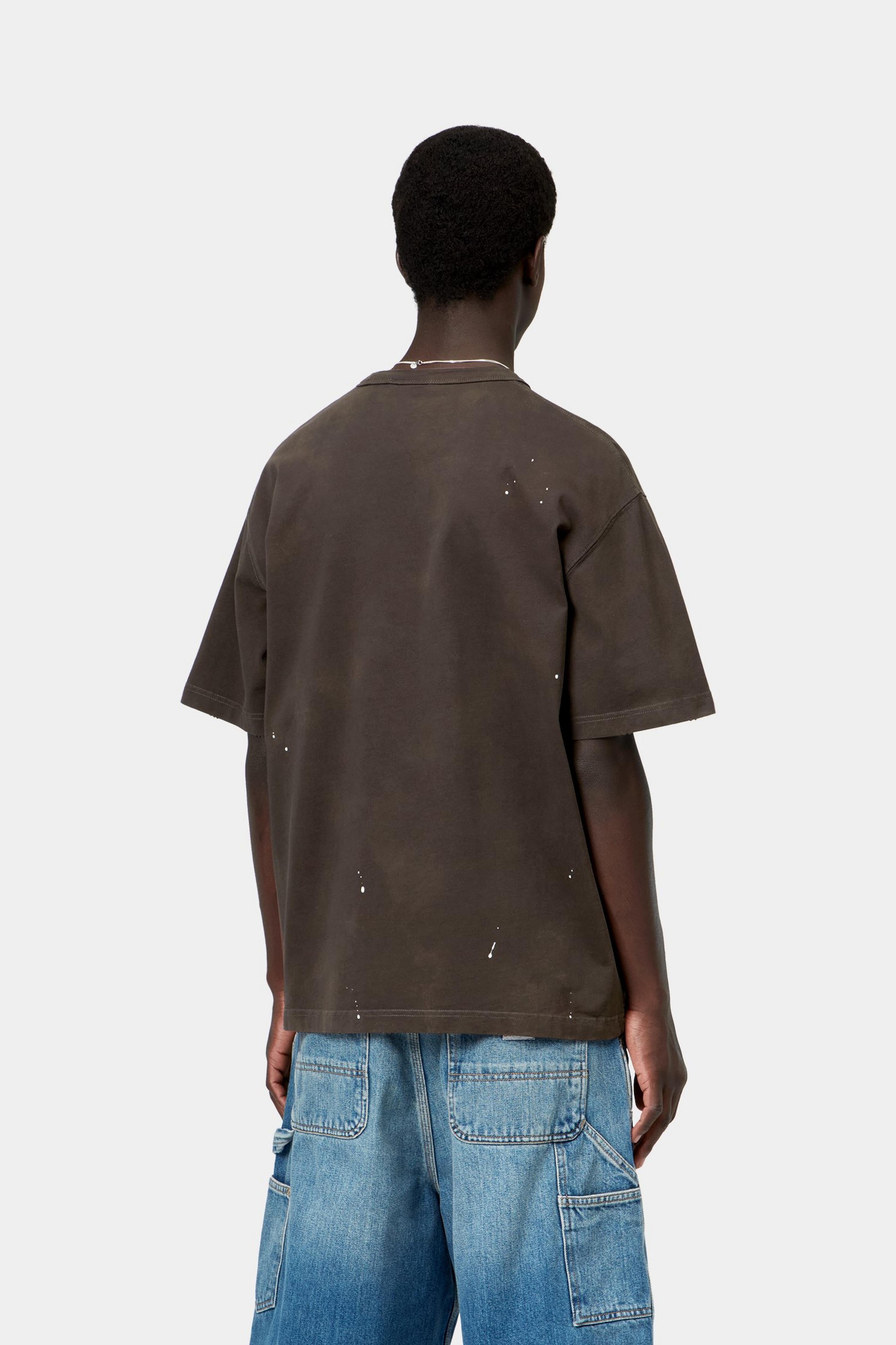 S/S Painter T-Shirt - Tobacco, Destroy wash, splatter 3