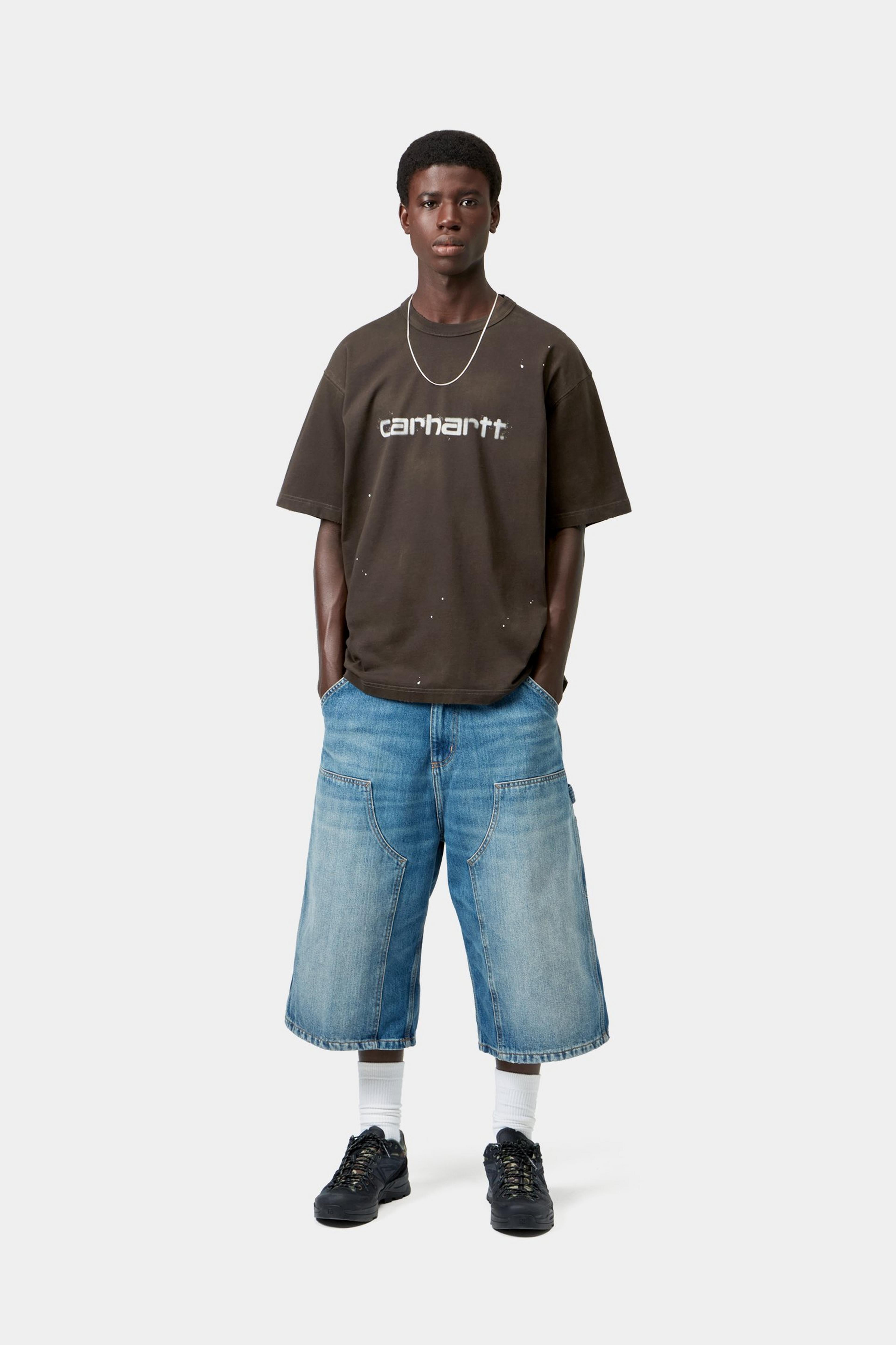 S/S Painter T-Shirt - Tobacco, Destroy wash, splatter 4