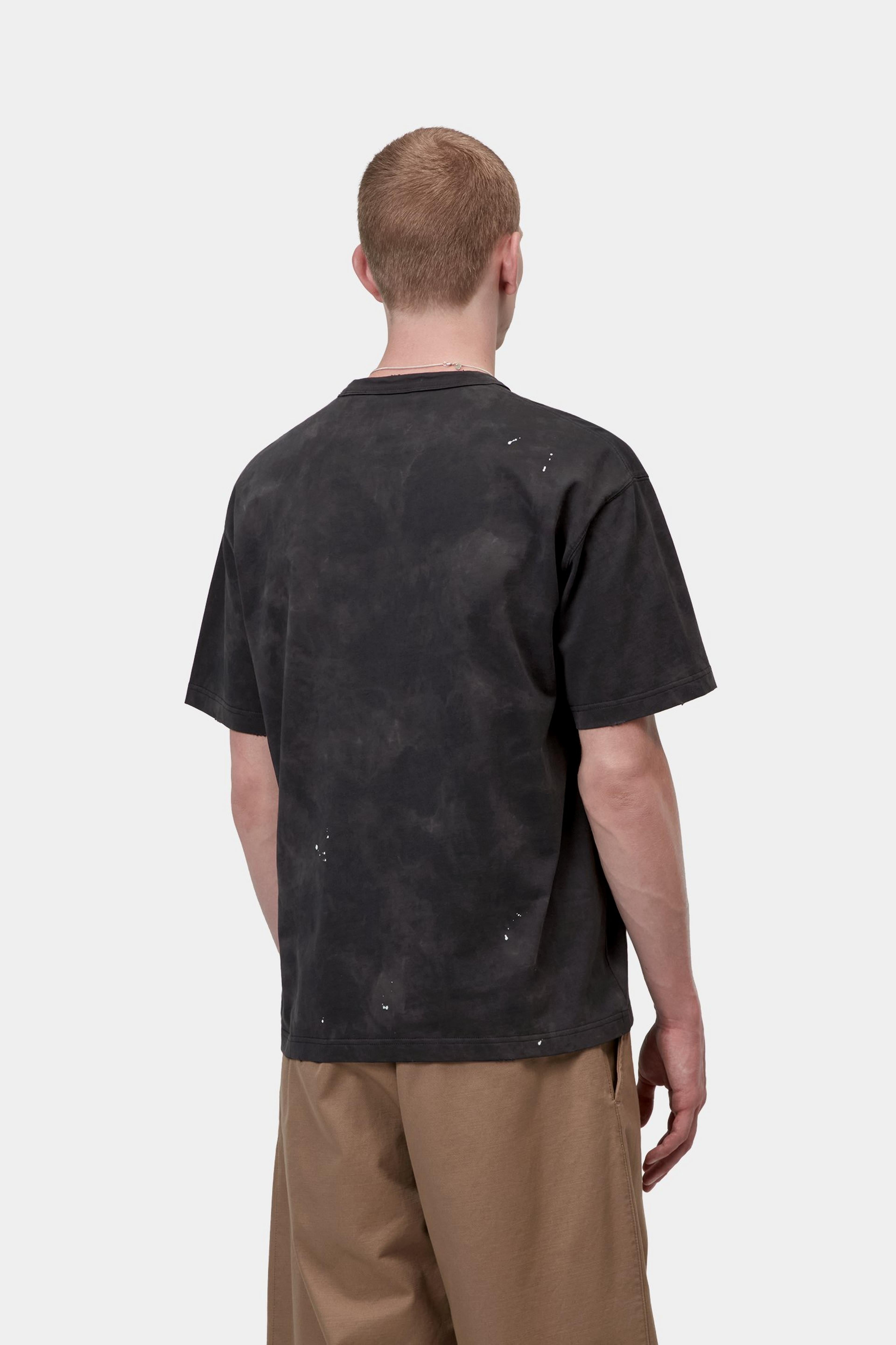 S/S Painter T-Shirt - Black, Destroy wash, splatter