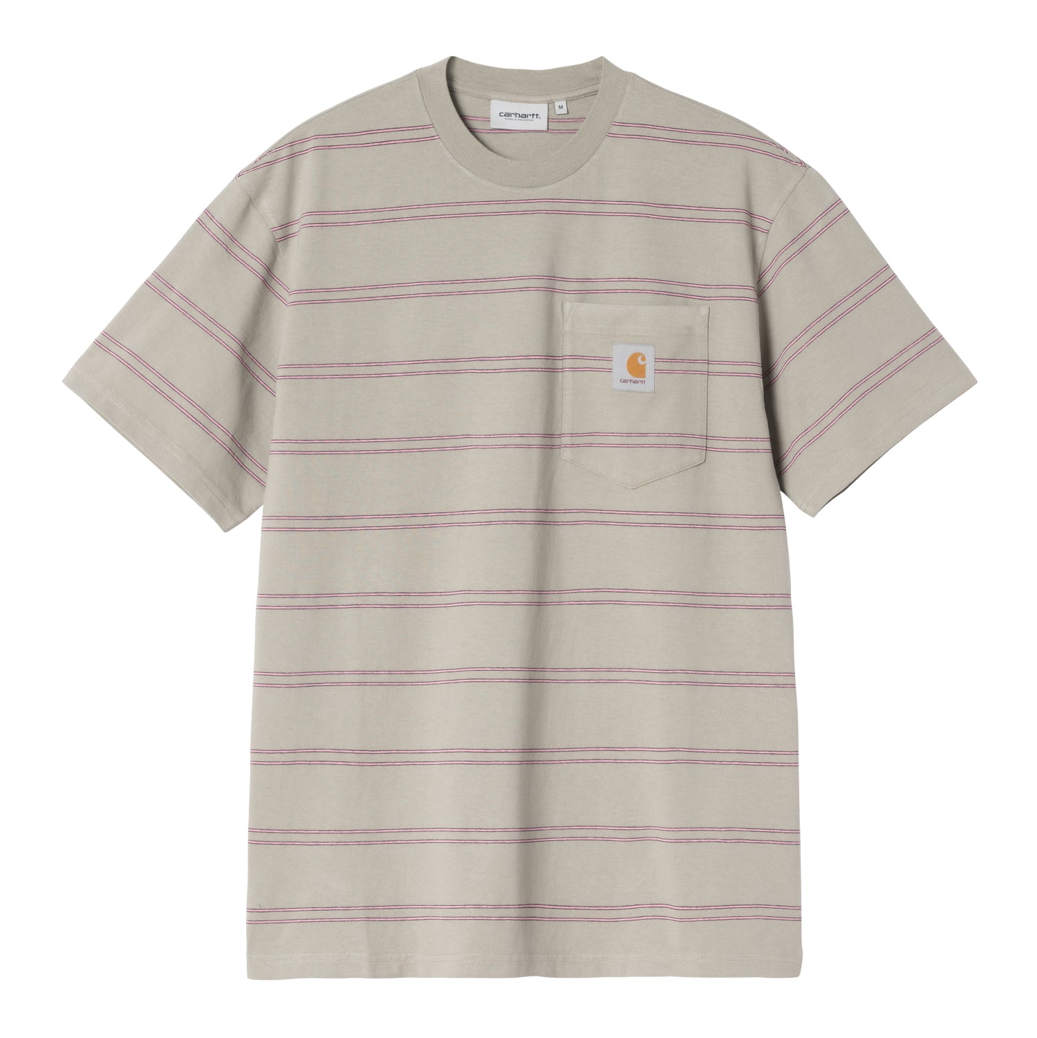 S/S Bert Pocket T-Shirt - Bert Stripe, Shady Green / Havana, Garment dyed