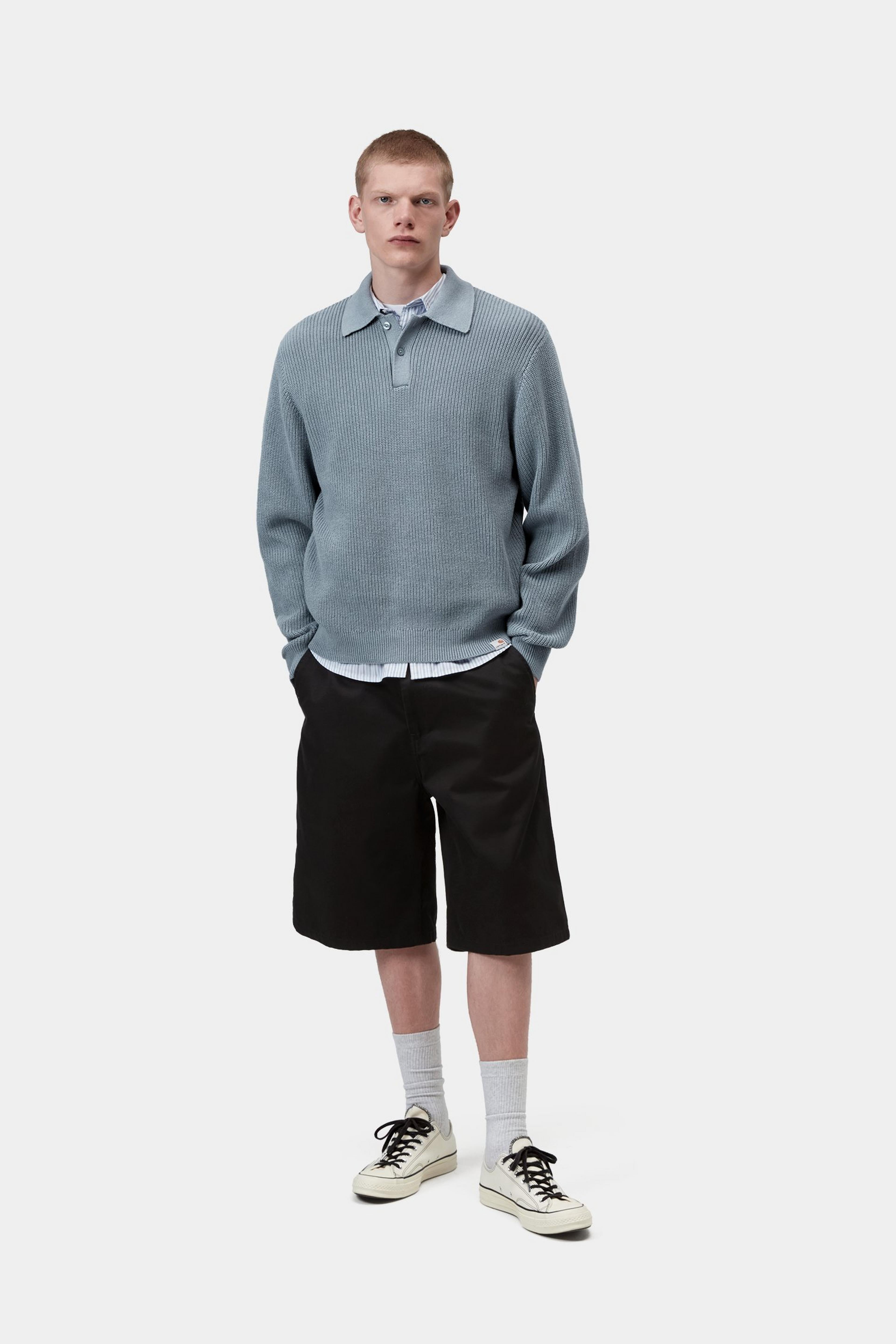 L/S Miles Polo - Shady Blue
