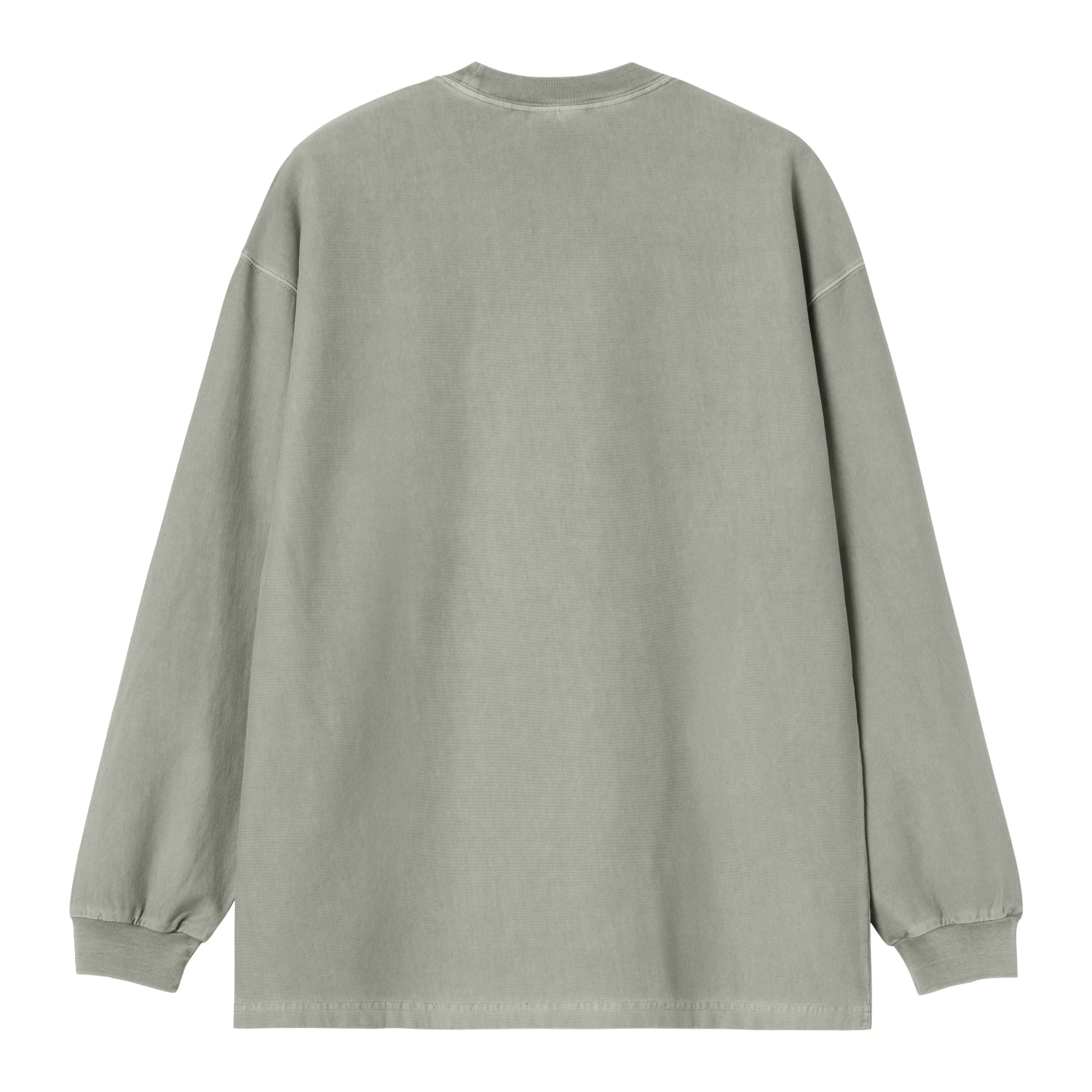 L/S Loose Pocket T-Shirt - Shady Green, Garment dyed