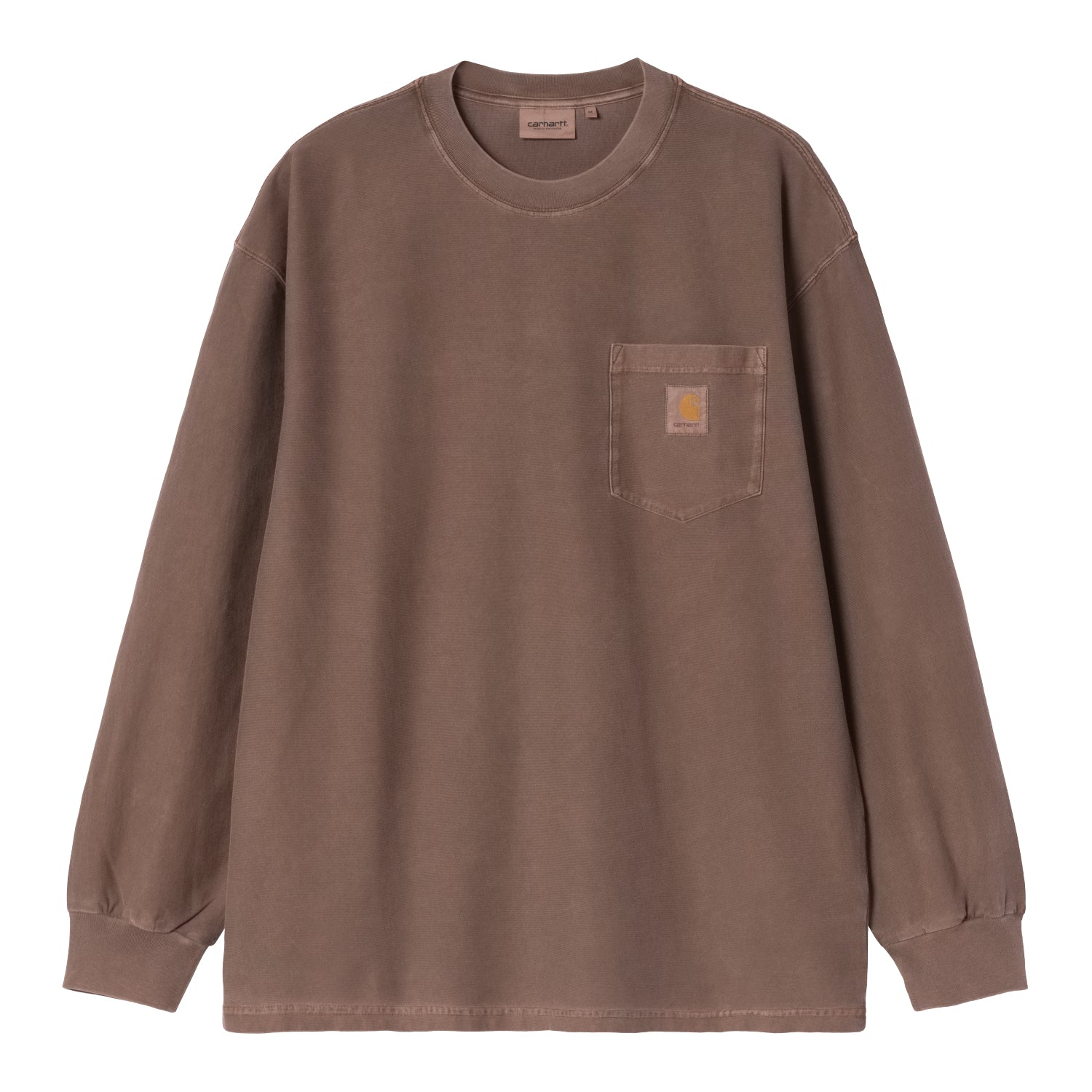 L/S Loose Pocket T-Shirt - Tobacco, Garment dyed