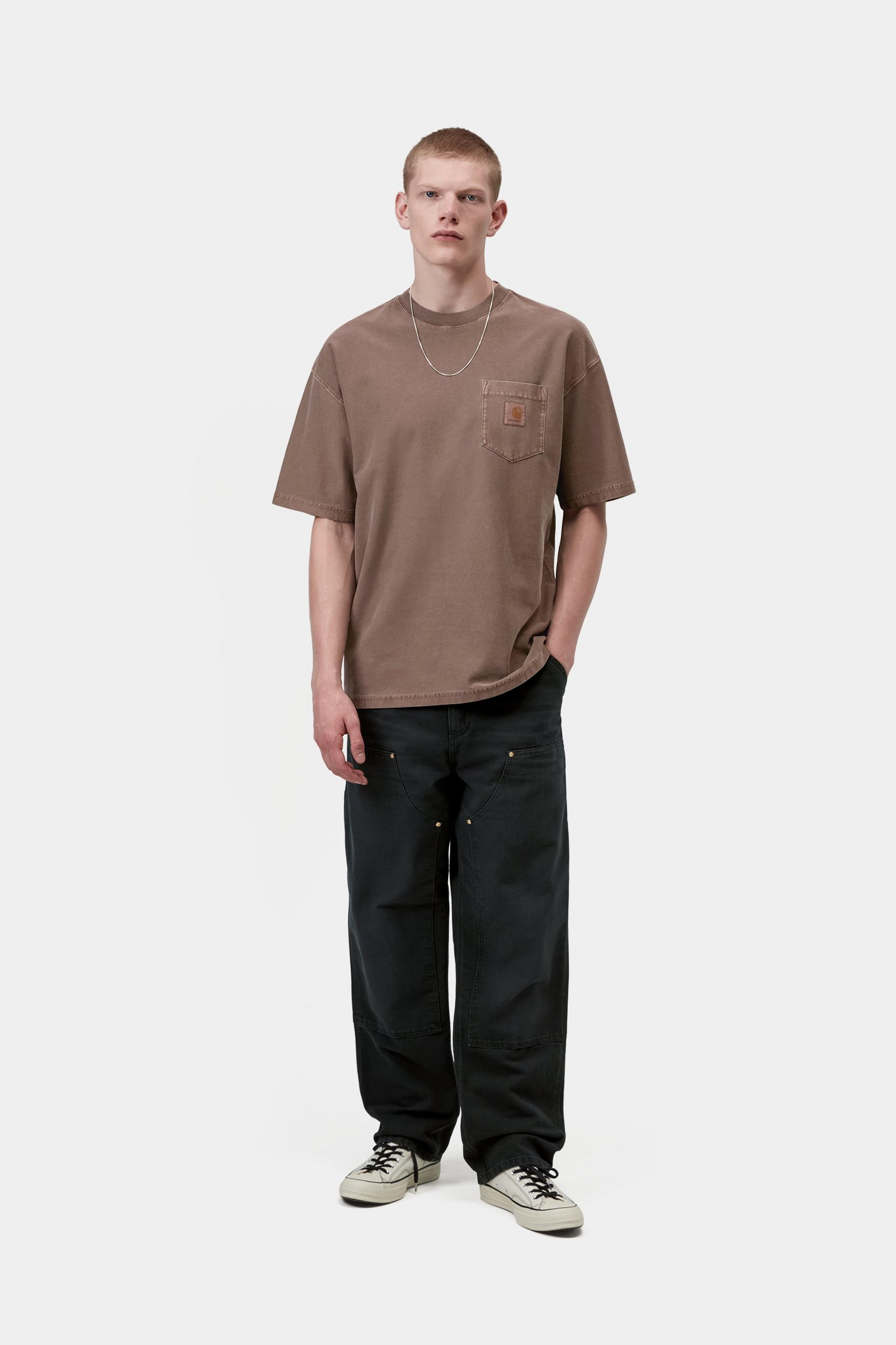 S/S Loose Pocket T-Shirt - Tobacco, Garment dyed