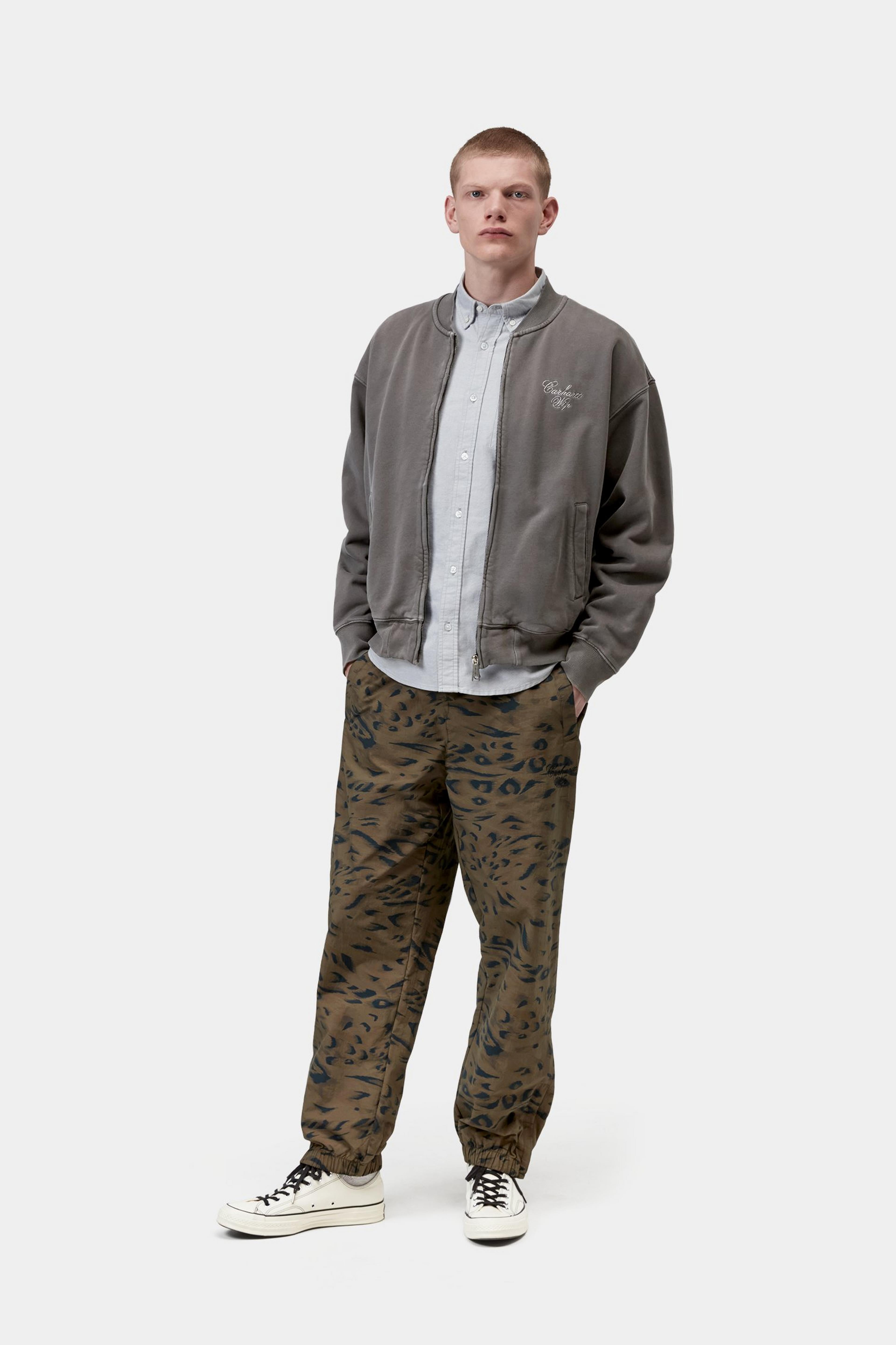 Longhand Bomber - Black / White, Garment dyed