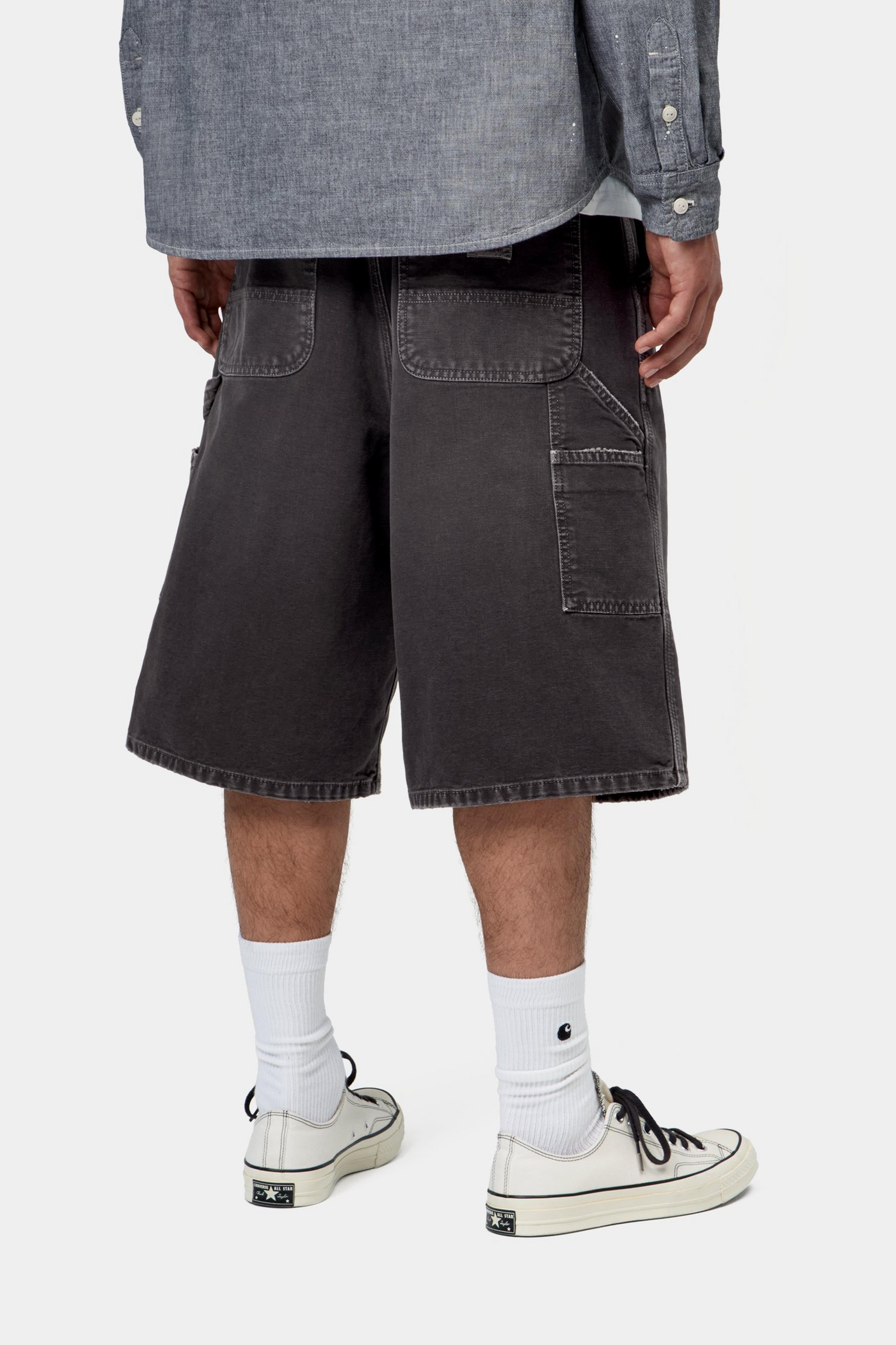 OG Double Knee Short - Black, Destroy wash