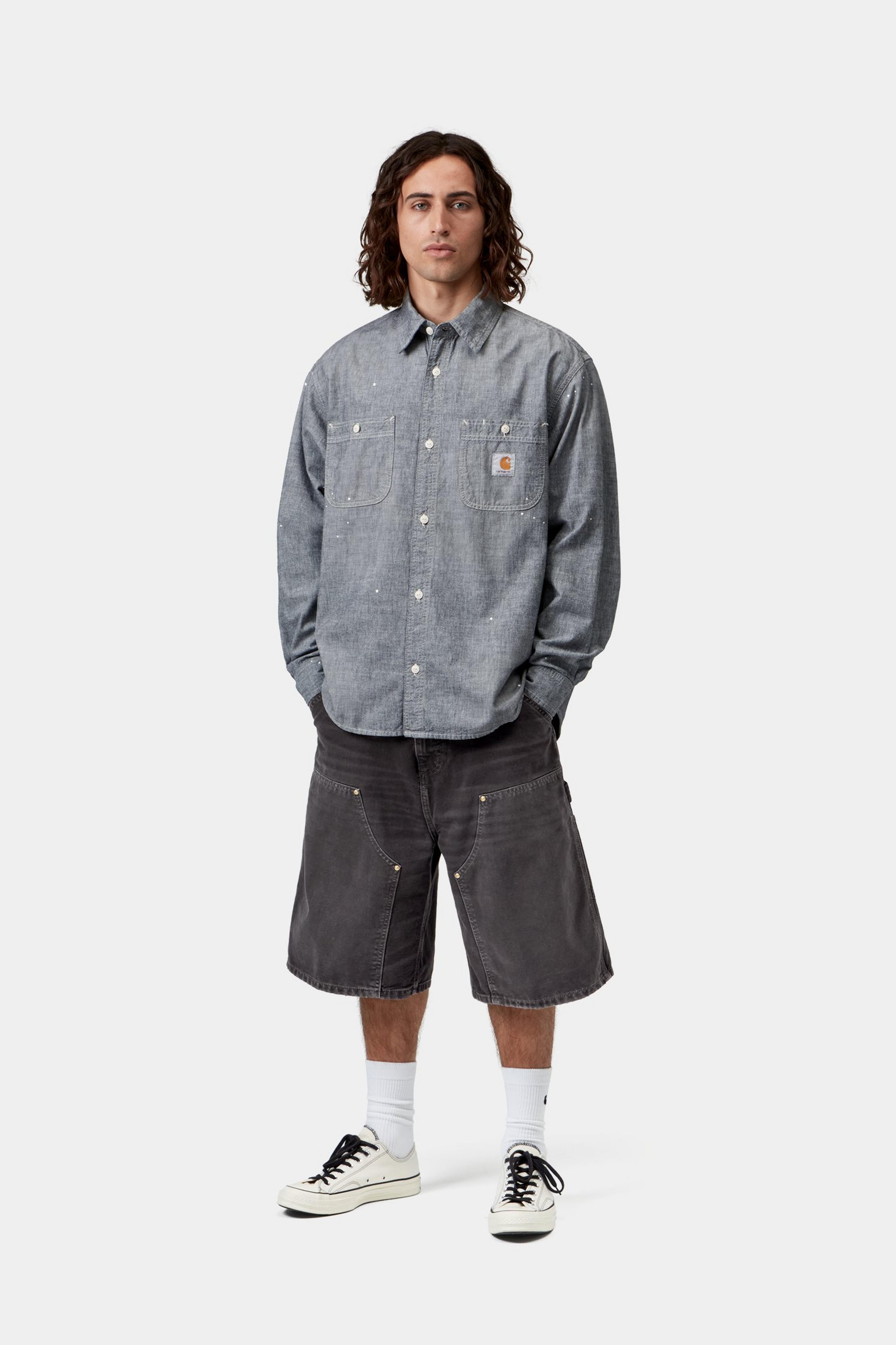 OG Double Knee Short - Black, Destroy wash