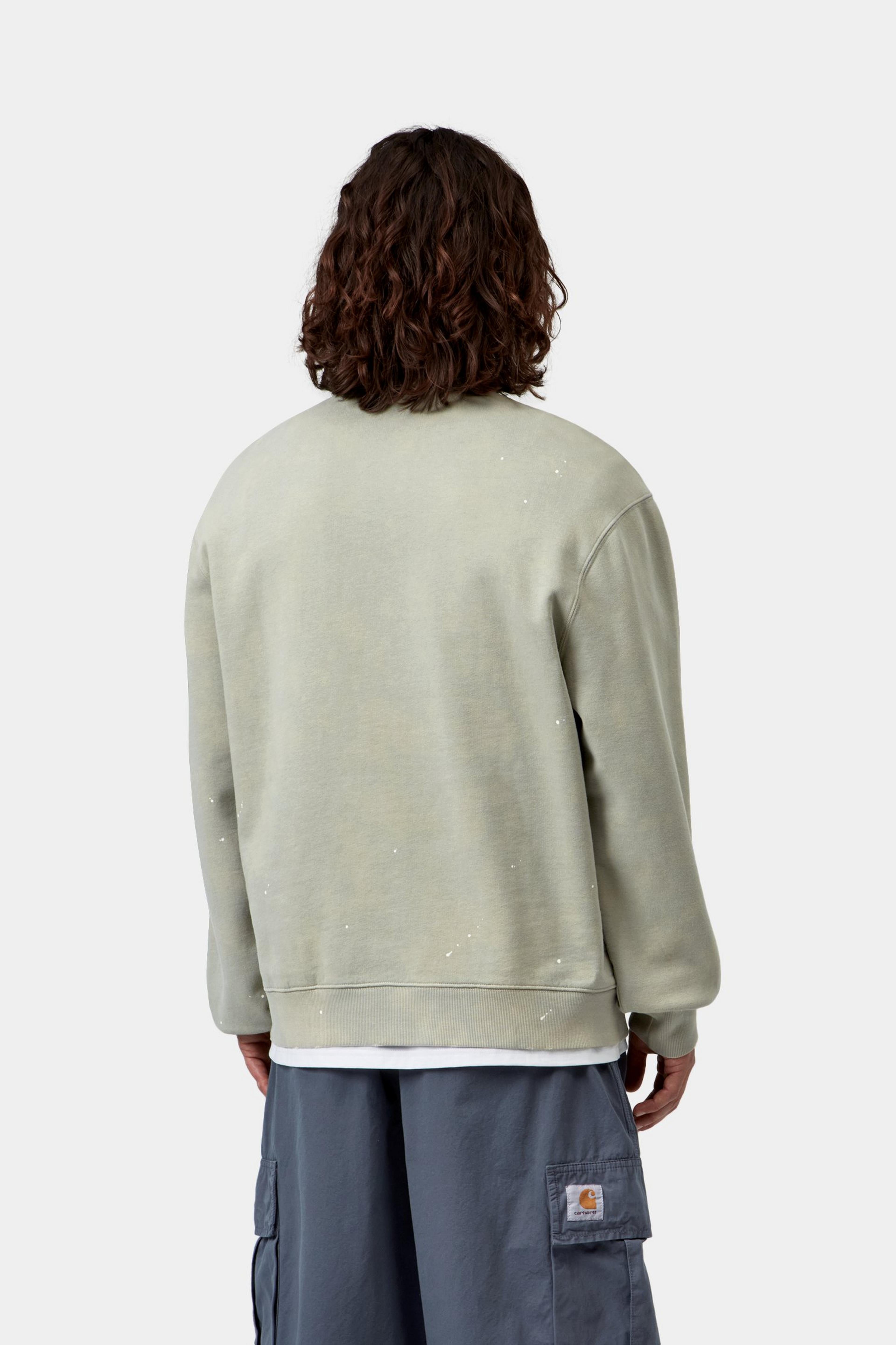 Painter Sweat - Shady Green, Destroy wash, splatter