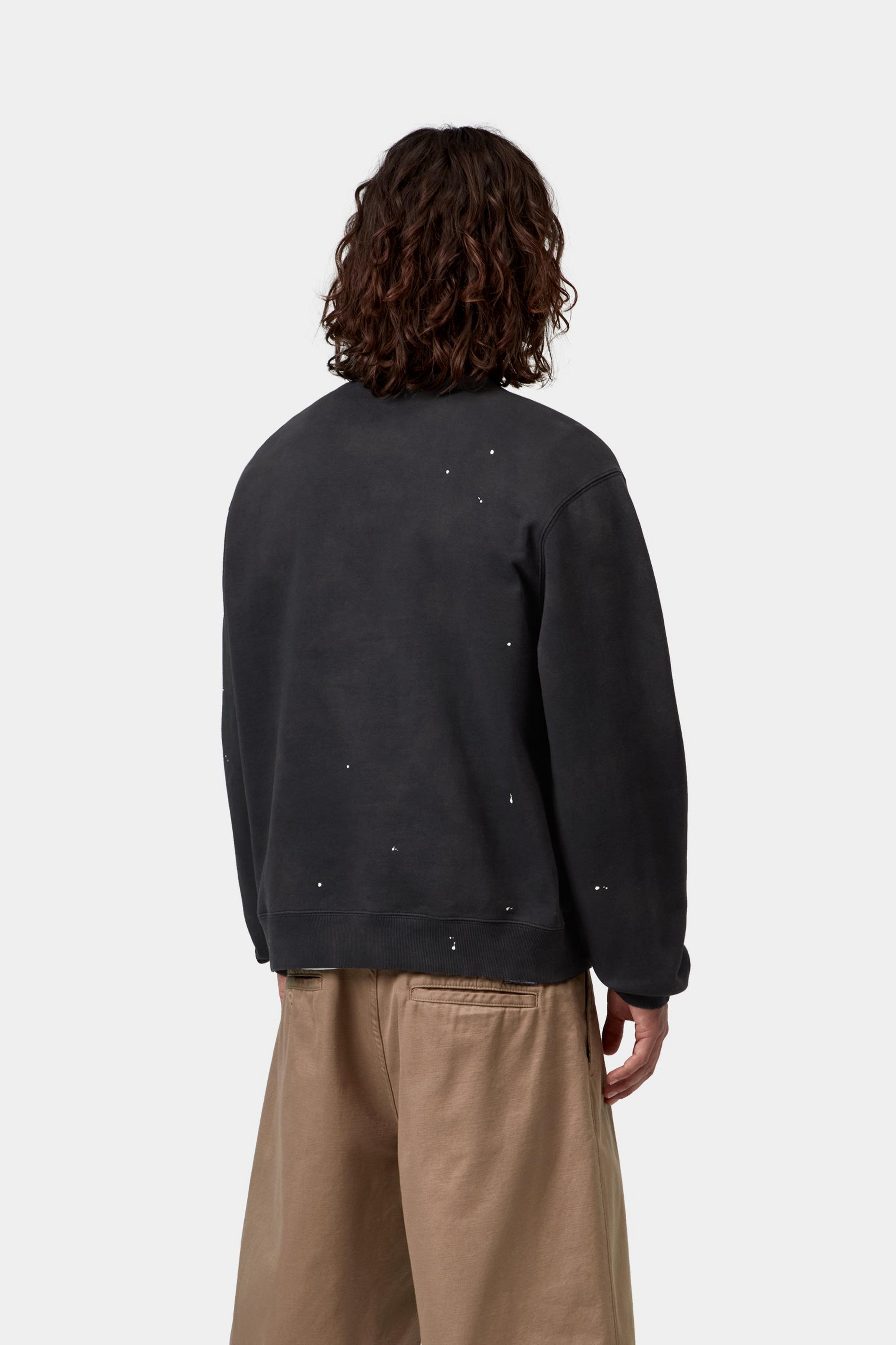 Painter Sweat - Black, Destroy wash, splatter 3