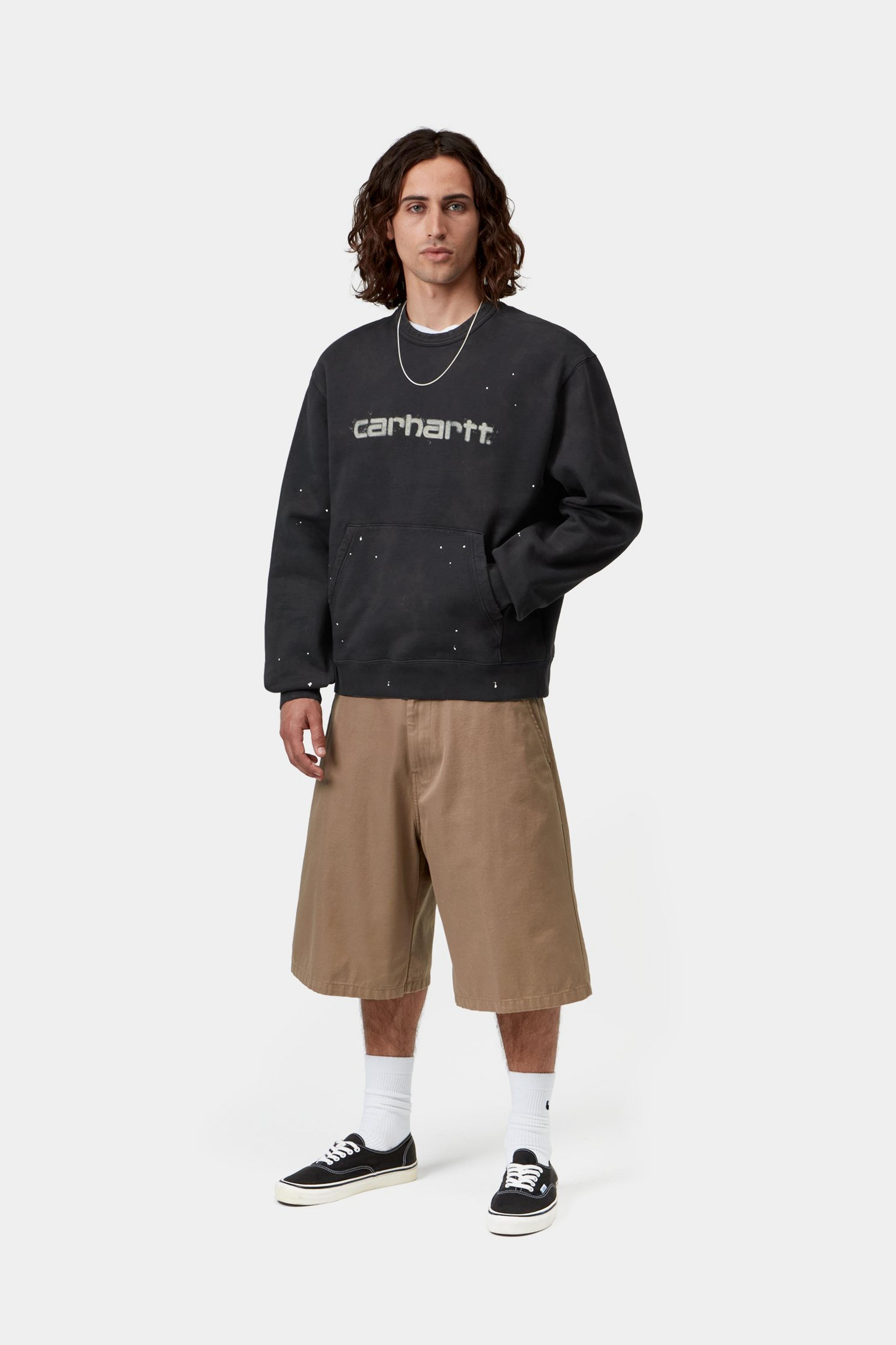 Painter Sweat - Black, Destroy wash, splatter