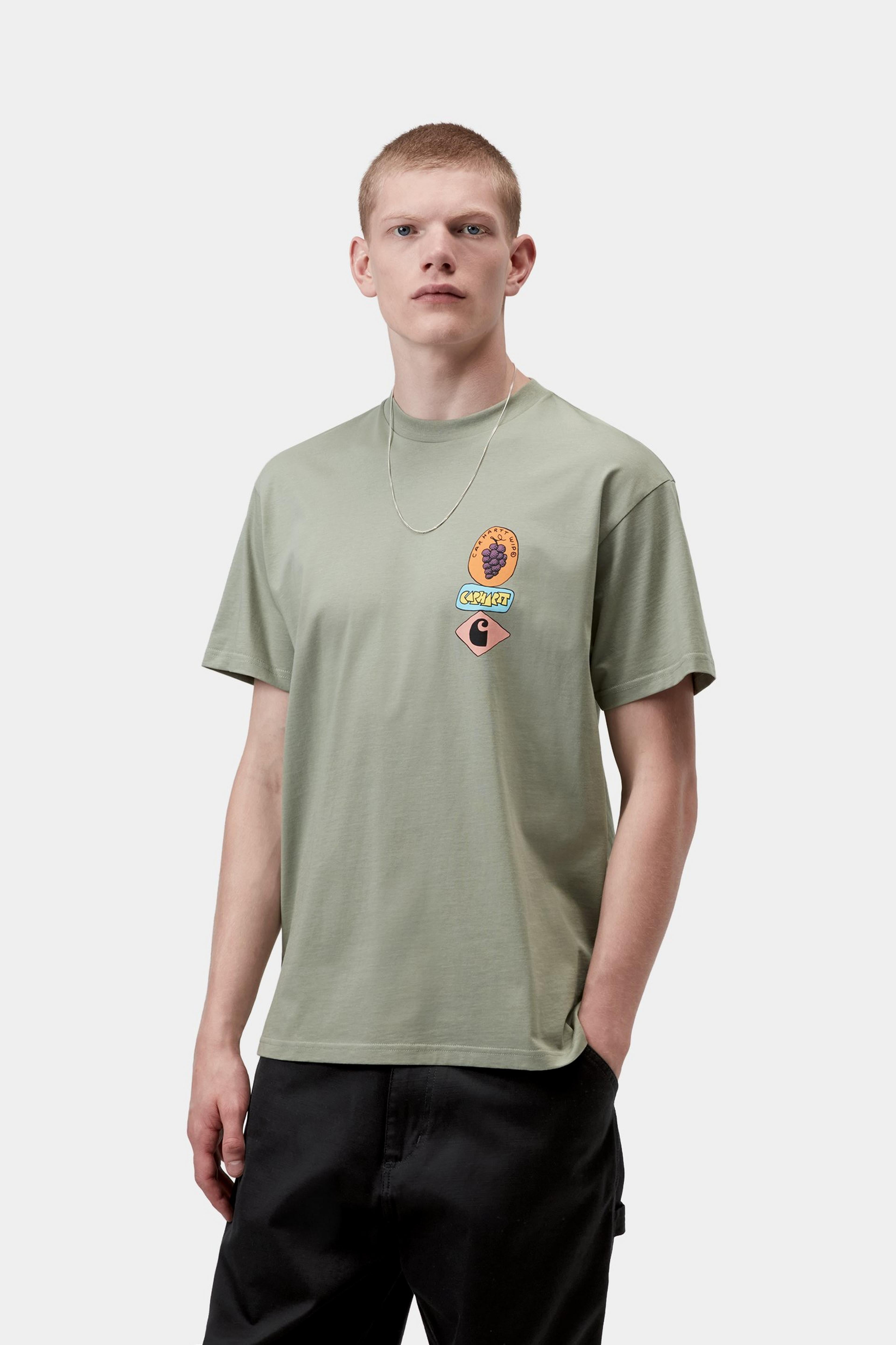 S/S Stacked Grapes T-Shirt - Shady Green