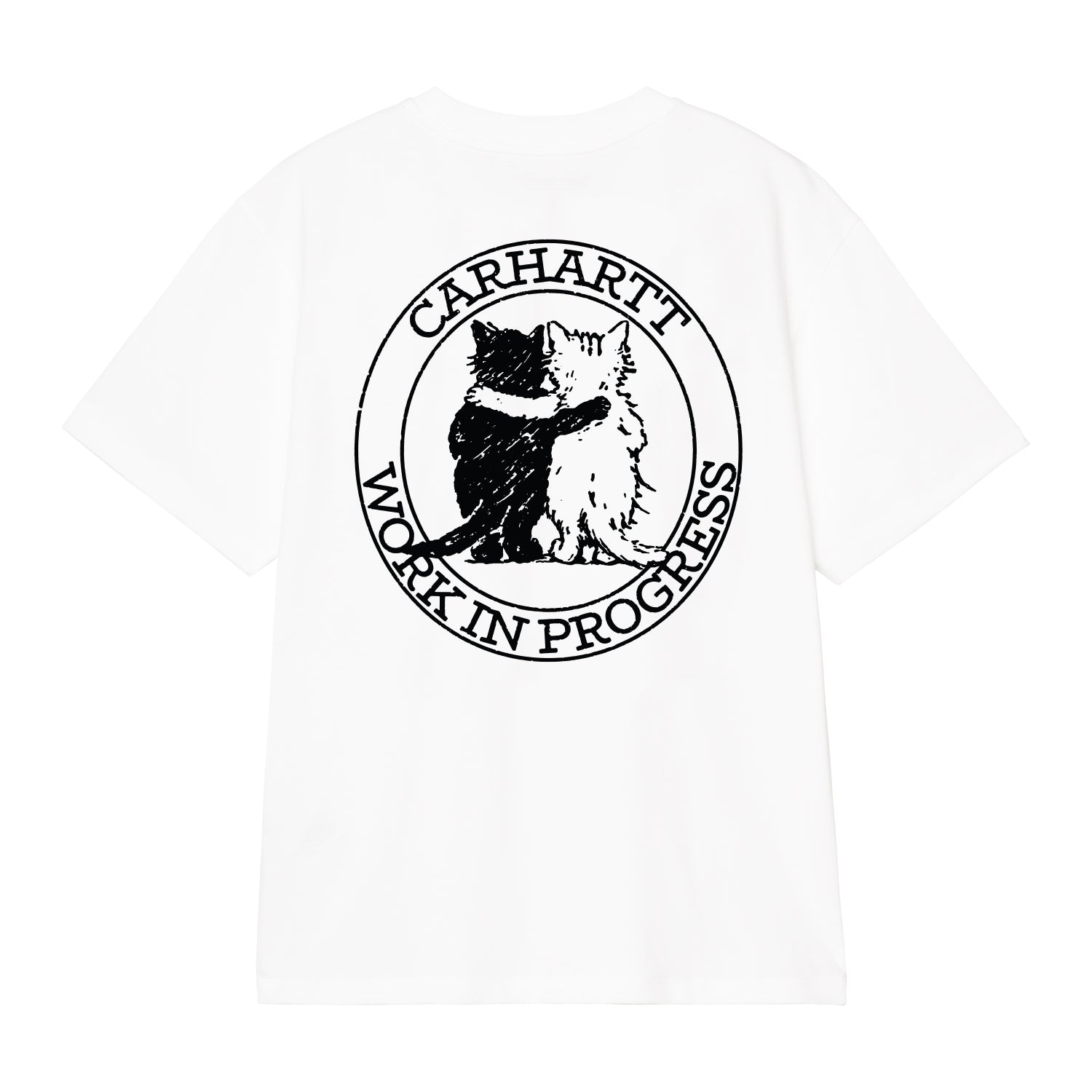 W' S/S Hugging Cats T-Shirt - White
