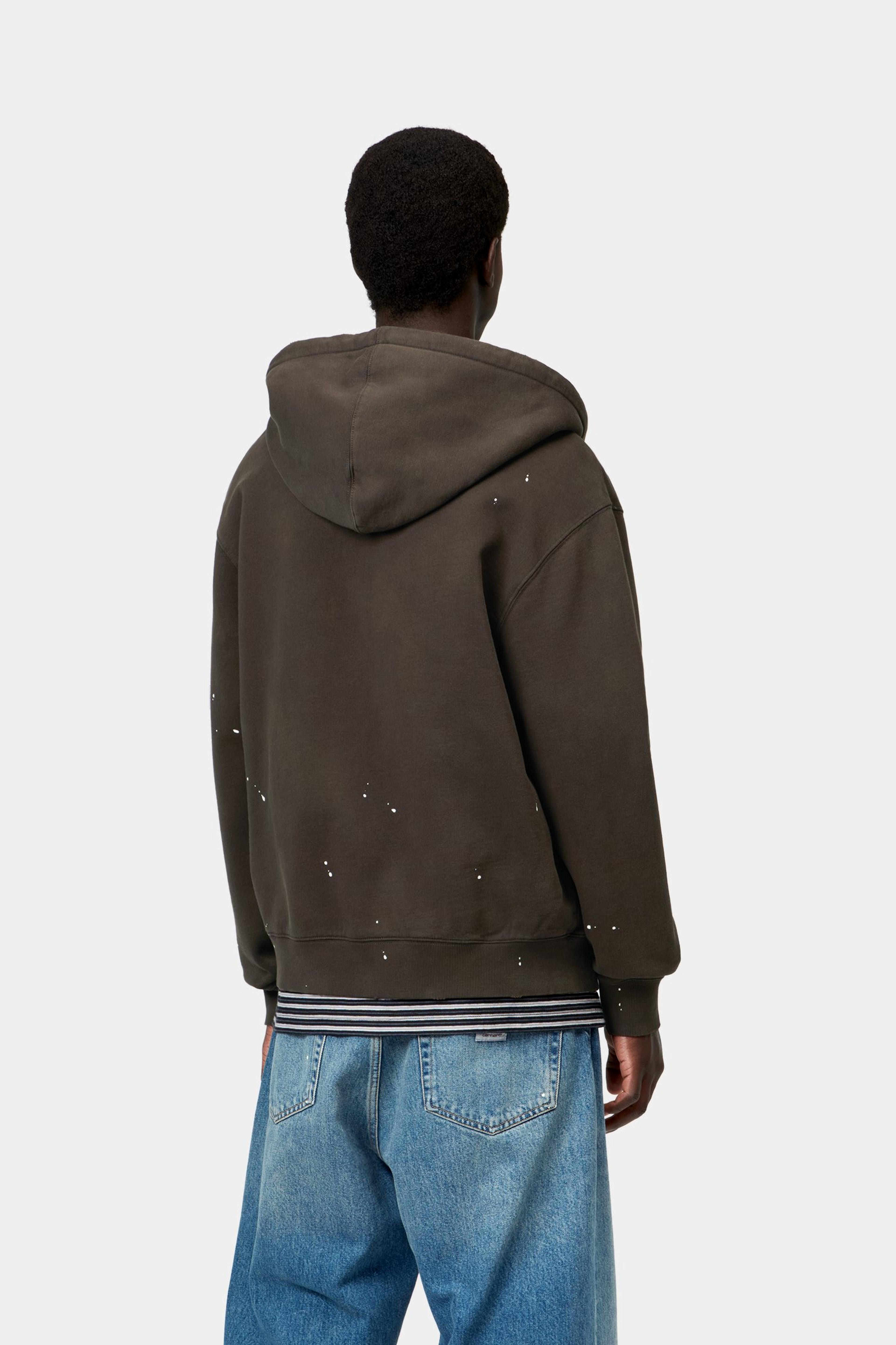 Hooded Painter Jacket - Tobacco, Destroy wash, splatter 4