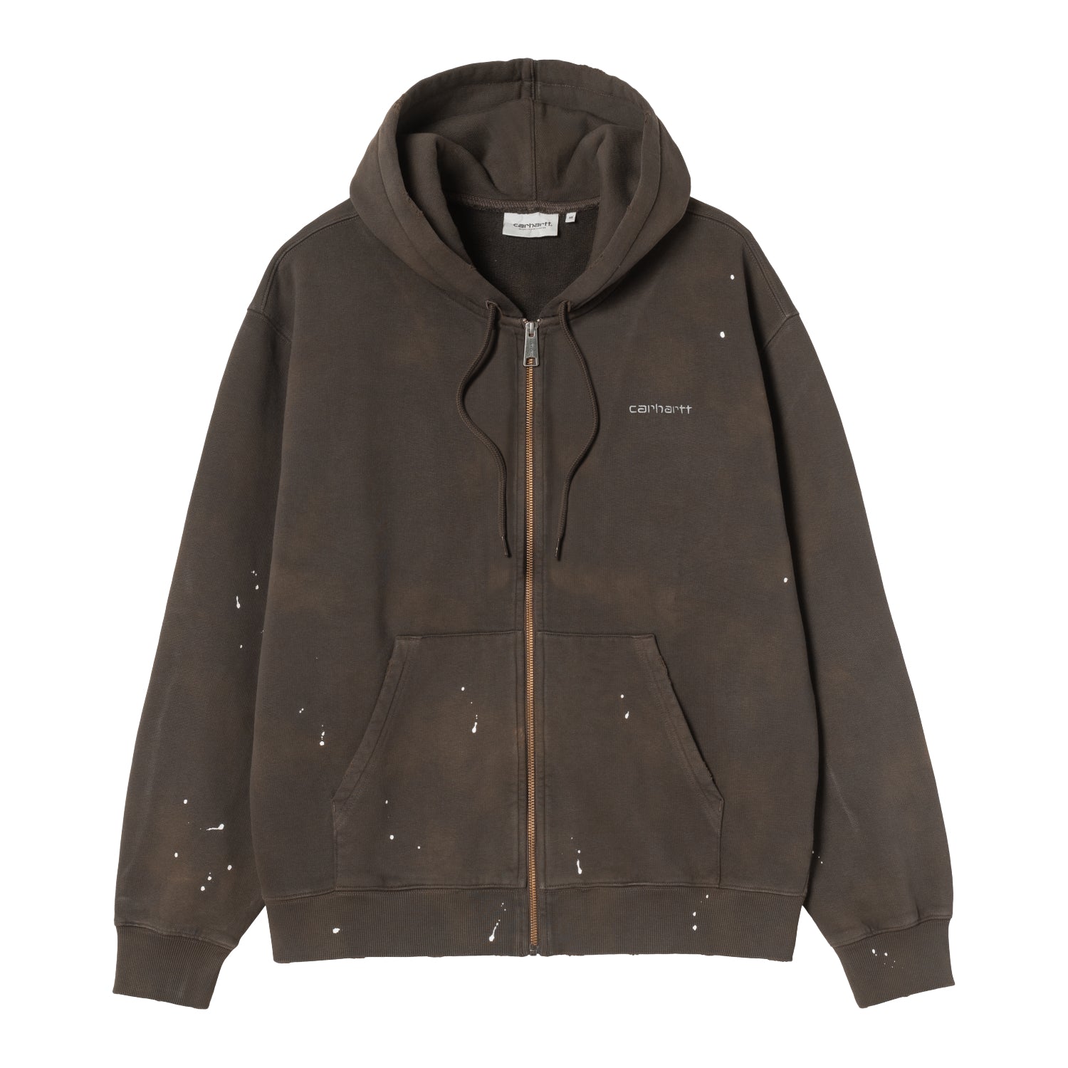 Hooded Painter Jacket - Tobacco, Destroy wash, splatter