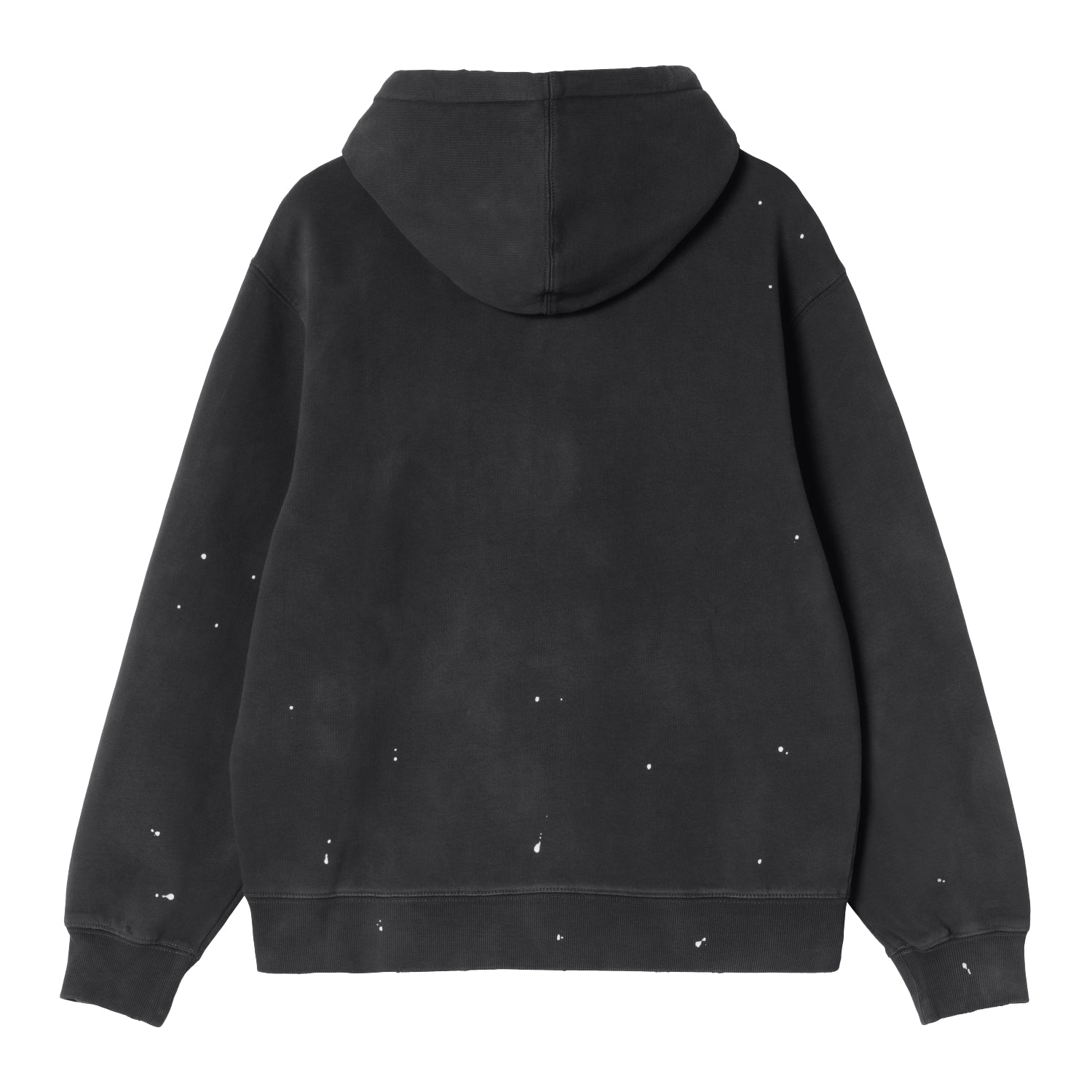 Hooded Painter Jacket - Black, Destroy wash, splatter