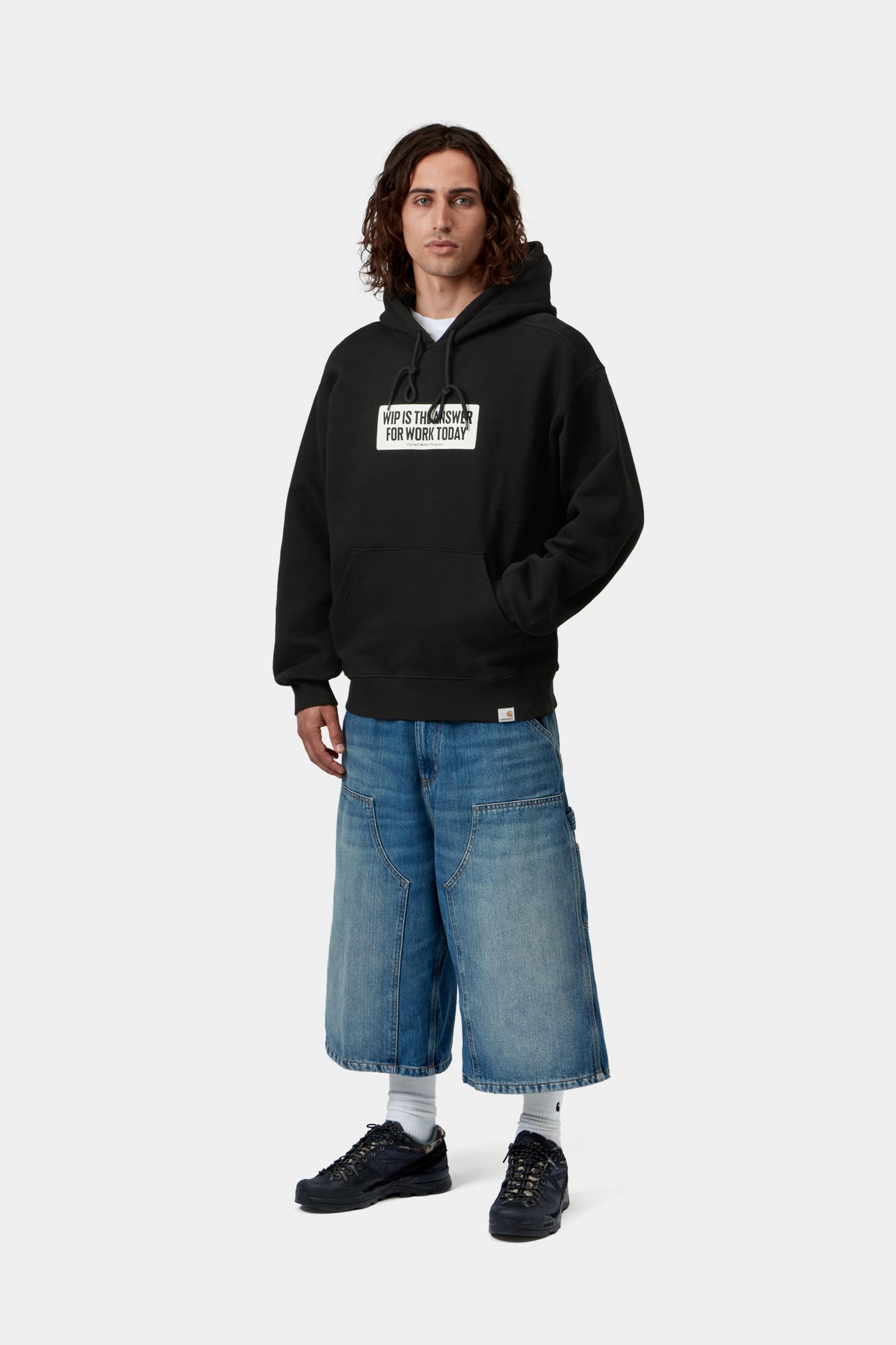Hooded Bumper Sticker Sweat - Black