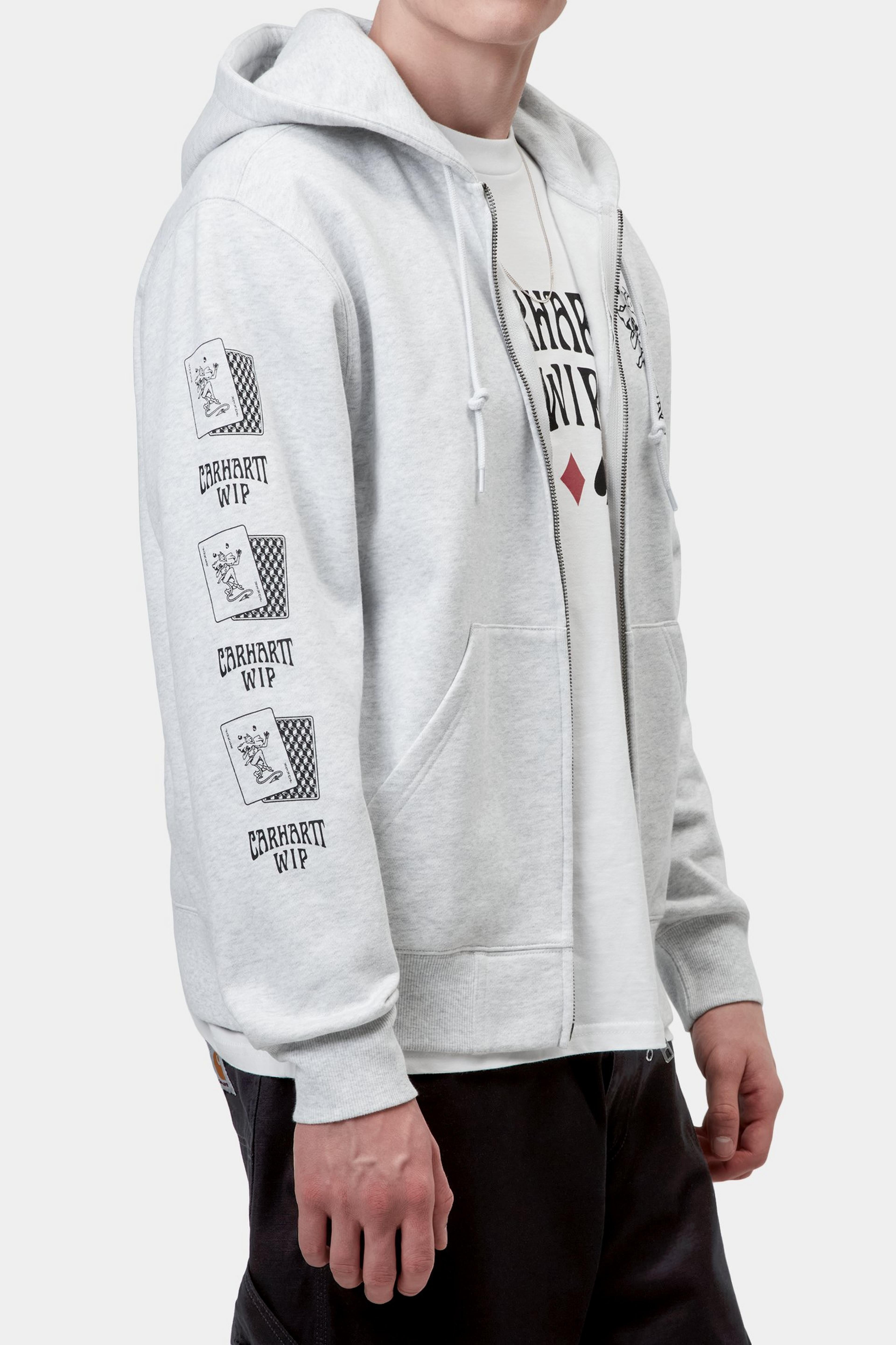 Hooded Playing Cards Jacket - Ash Heather