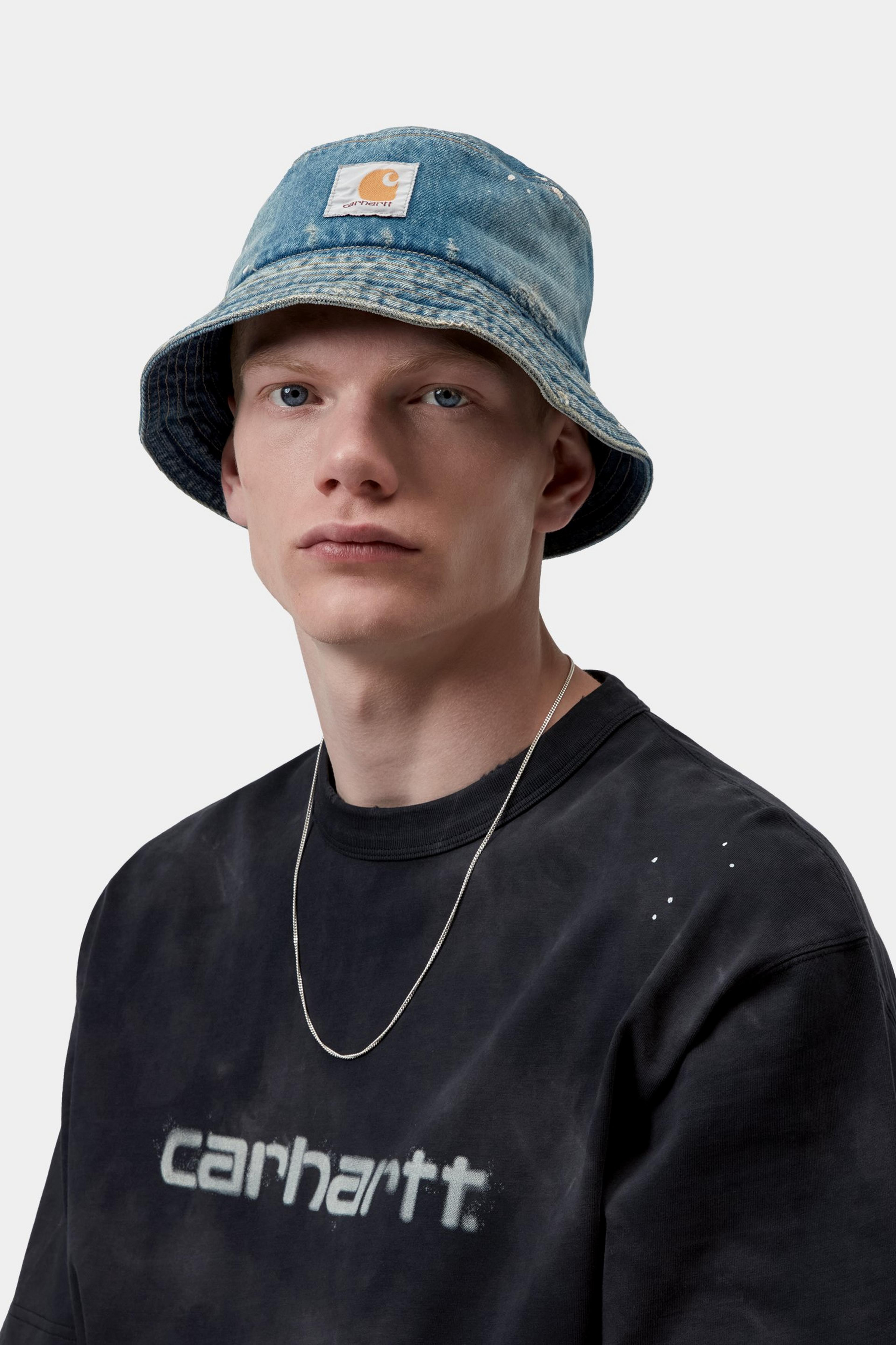 Belmar Bucket Hat - Blue, Destroy wash, splatter