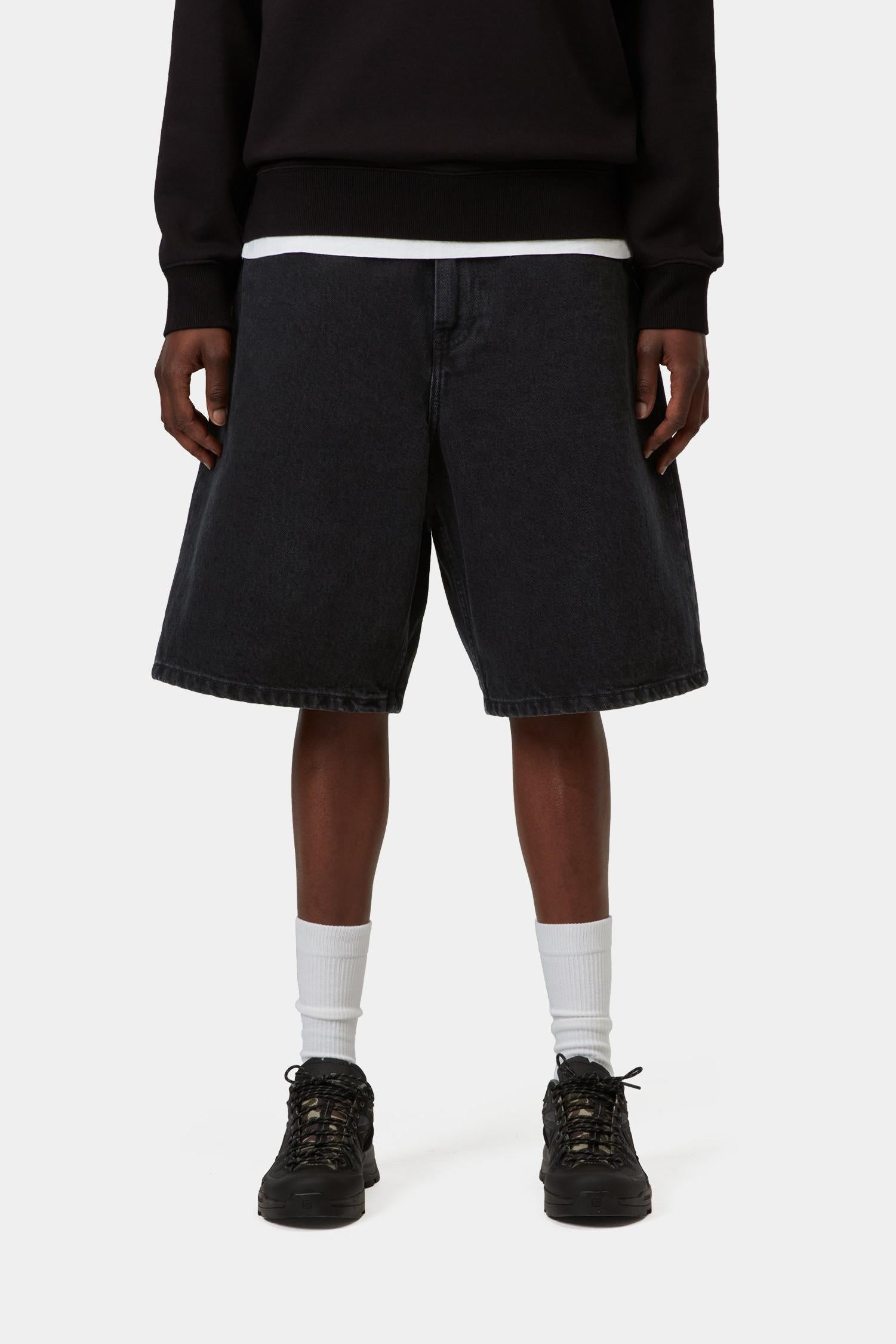 W' Brandon Short - Black (stone washed)