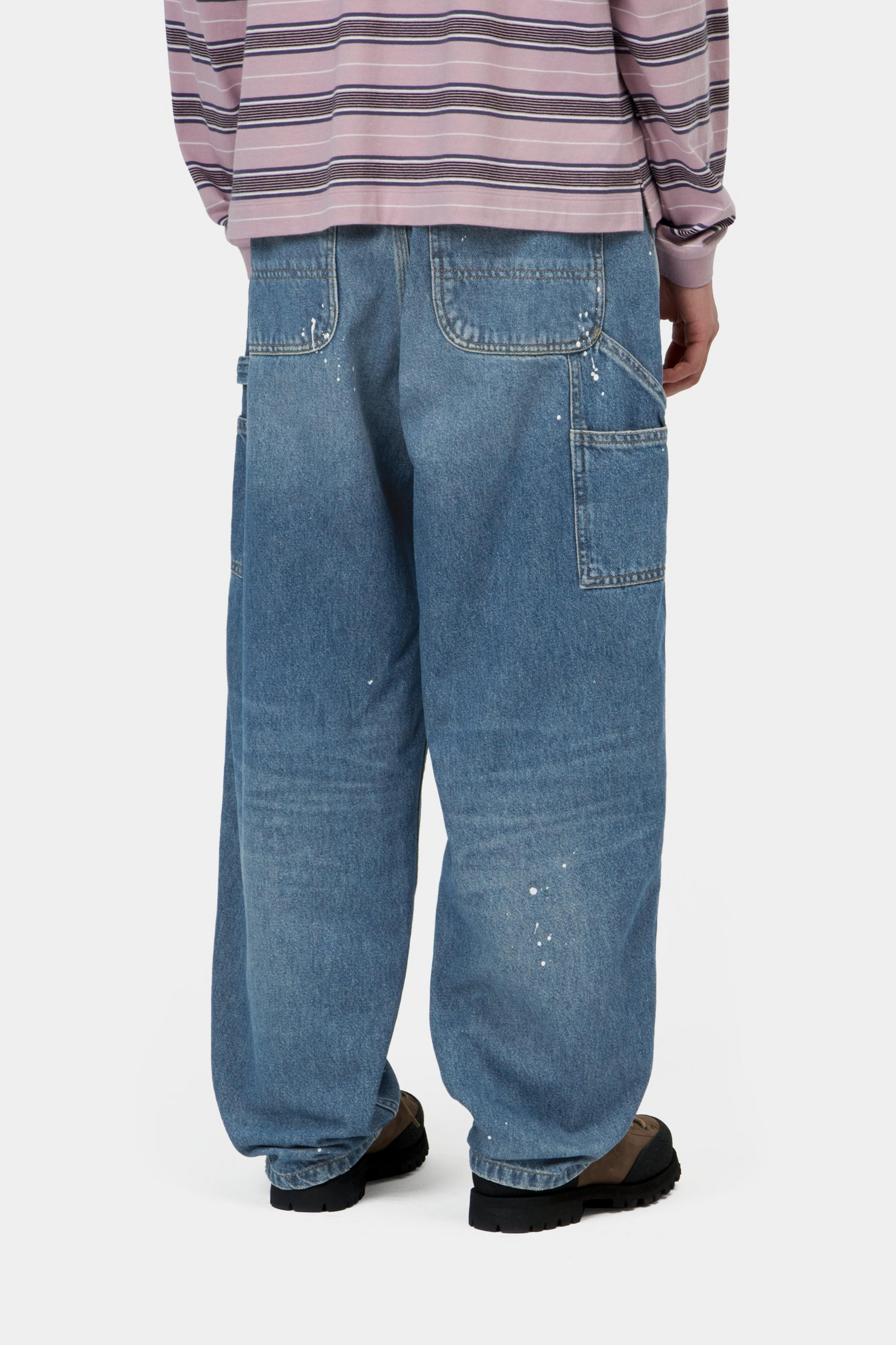 W' OG Single Knee Pant - Blue Destroy wash, splatter 4