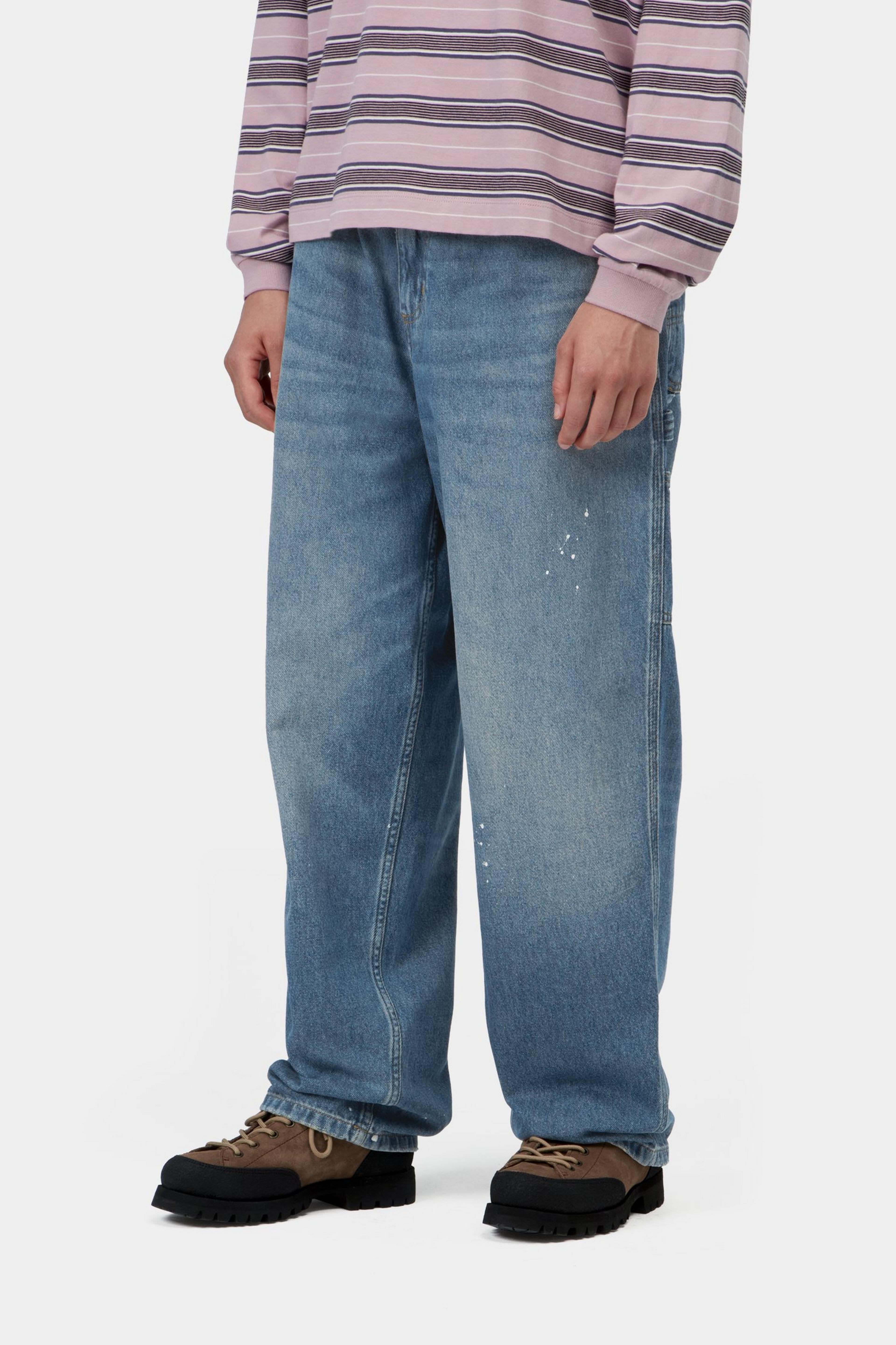 W' OG Single Knee Pant - Blue Destroy wash, splatter
