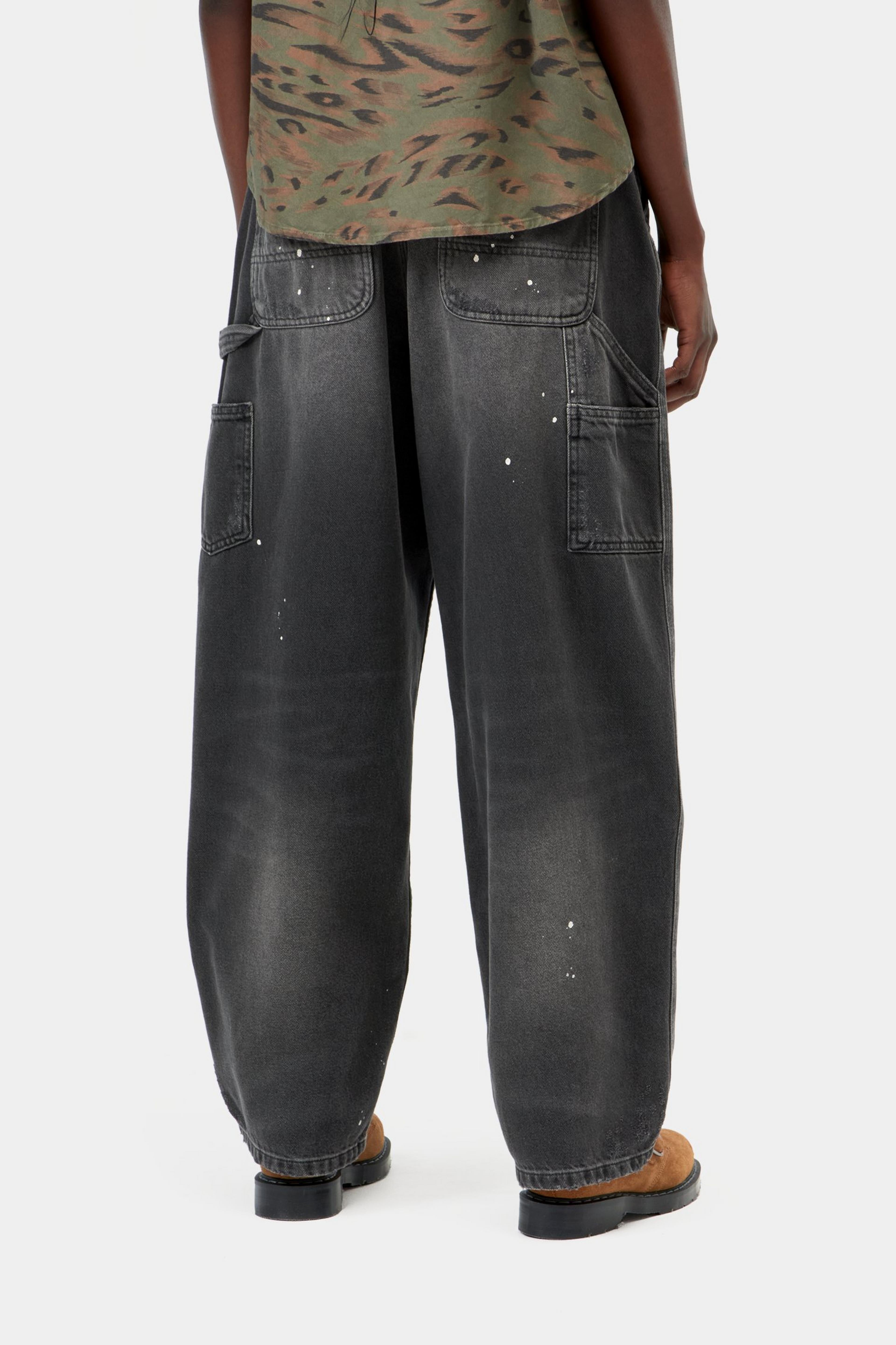 W' OG Single Knee Pant - Black, Destroy wash, splatter