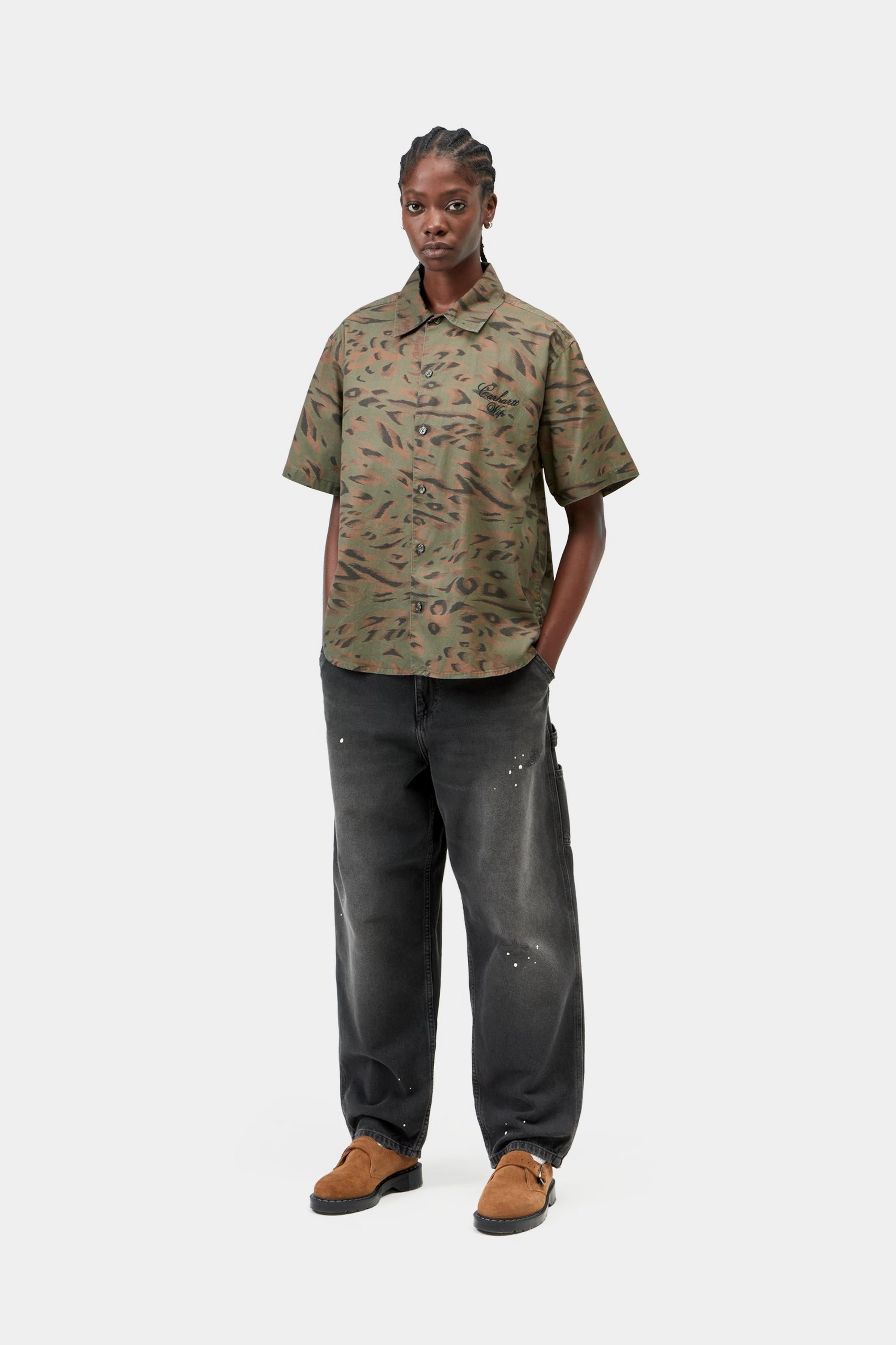 W' OG Single Knee Pant - Black, Destroy wash, splatter