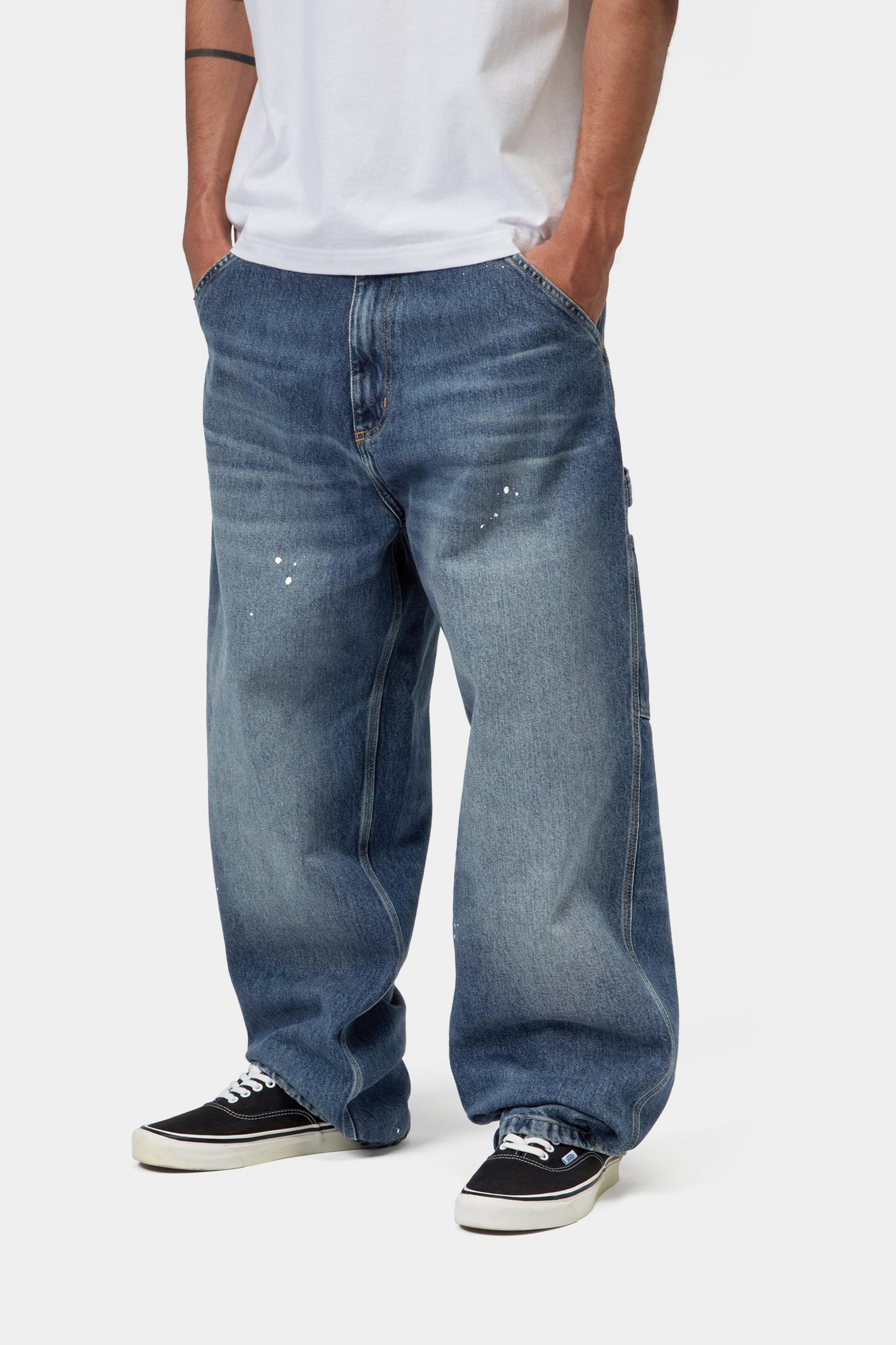 OG Single Knee Pant - Blue, Destroy wash, splatter 3