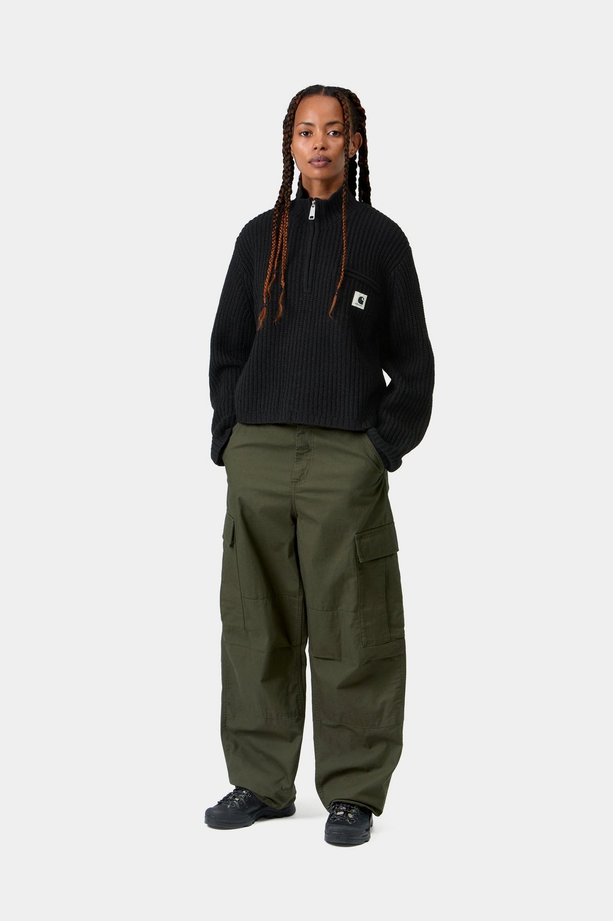 W' Detroit Half Zip Sweater - Black