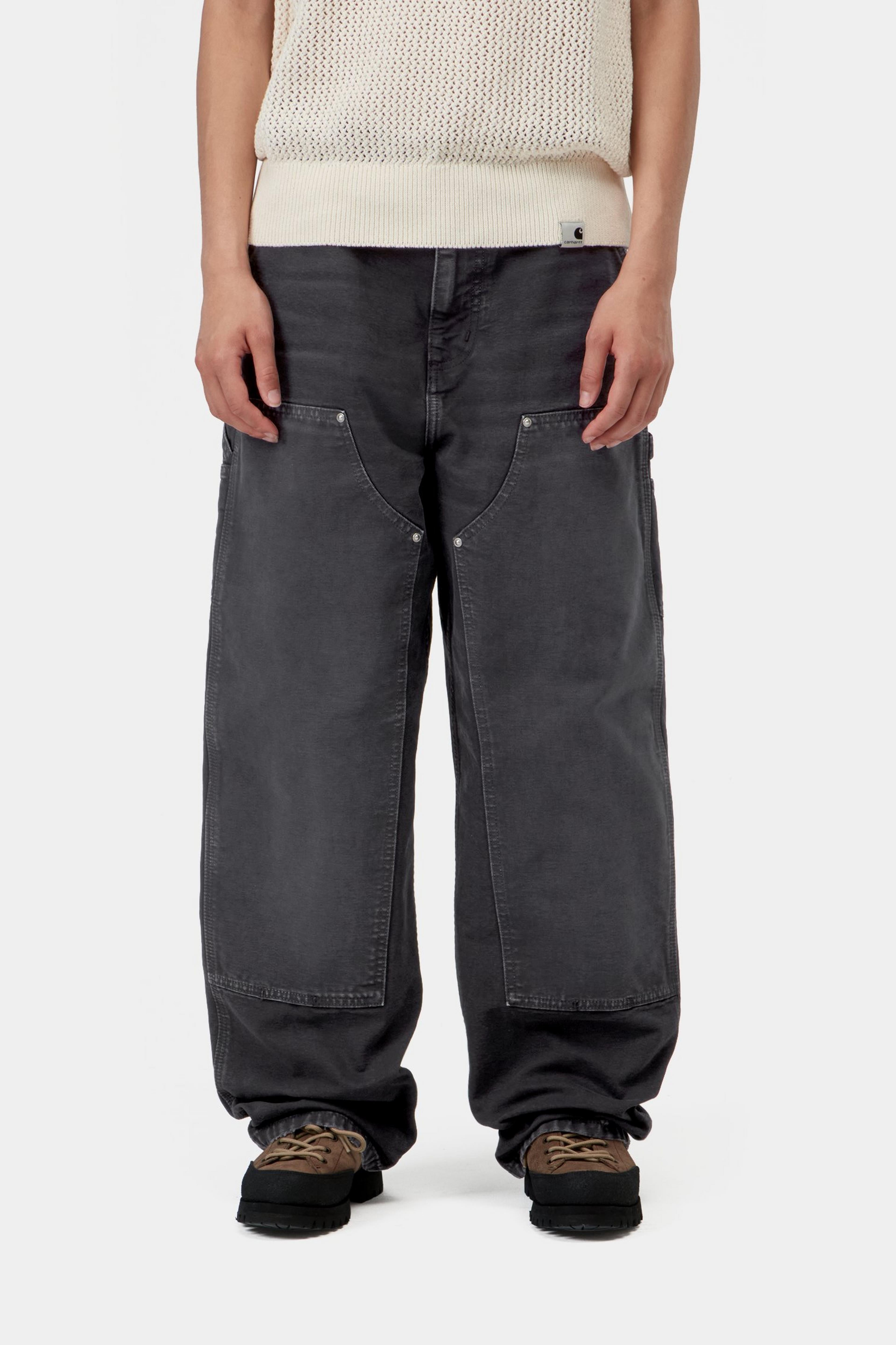 W' Brandon Double Knee Pant - Black (destroy wash)