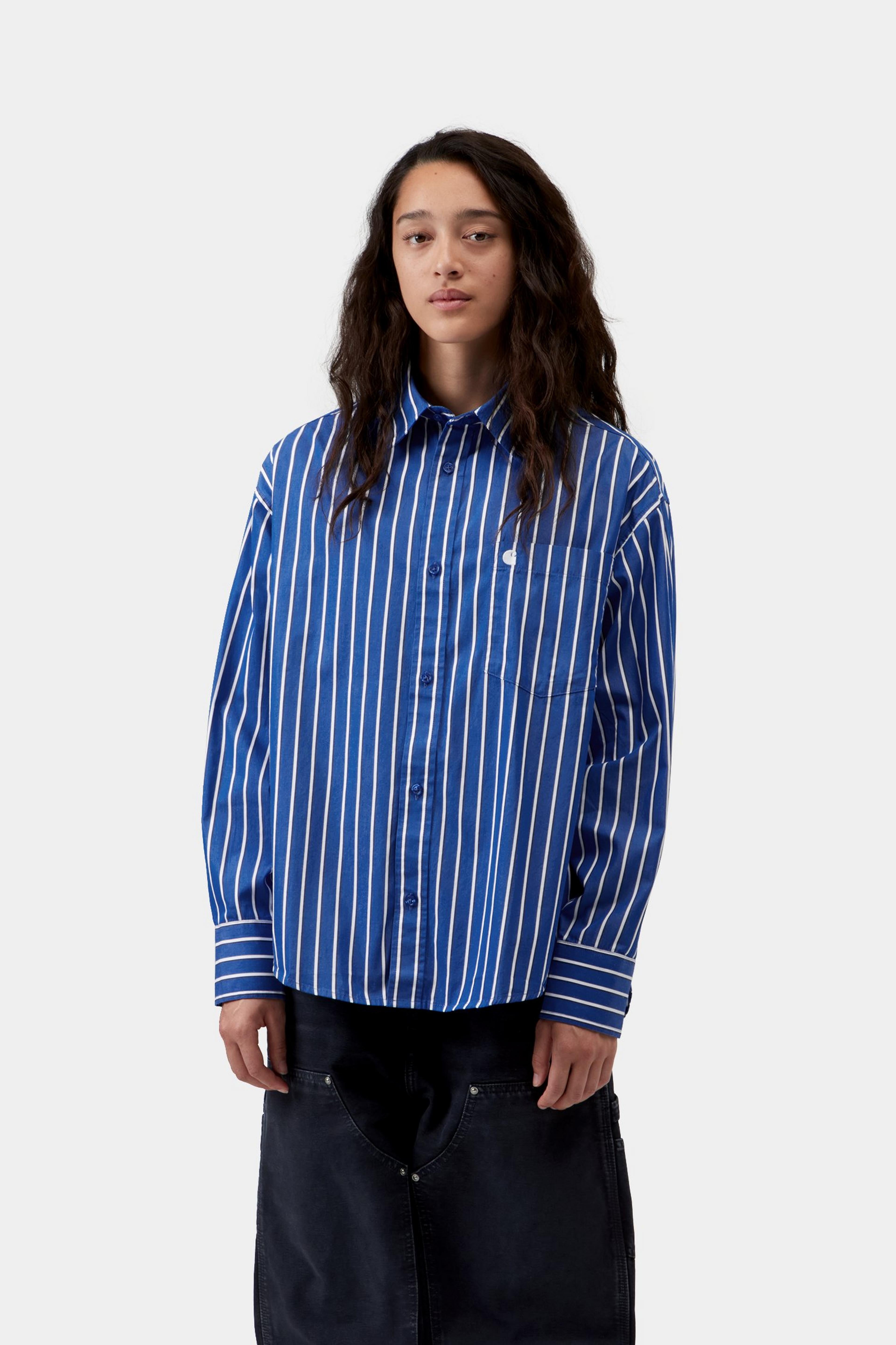 W' L/S Gowan Shirt - Gowan Stripe, Lapis