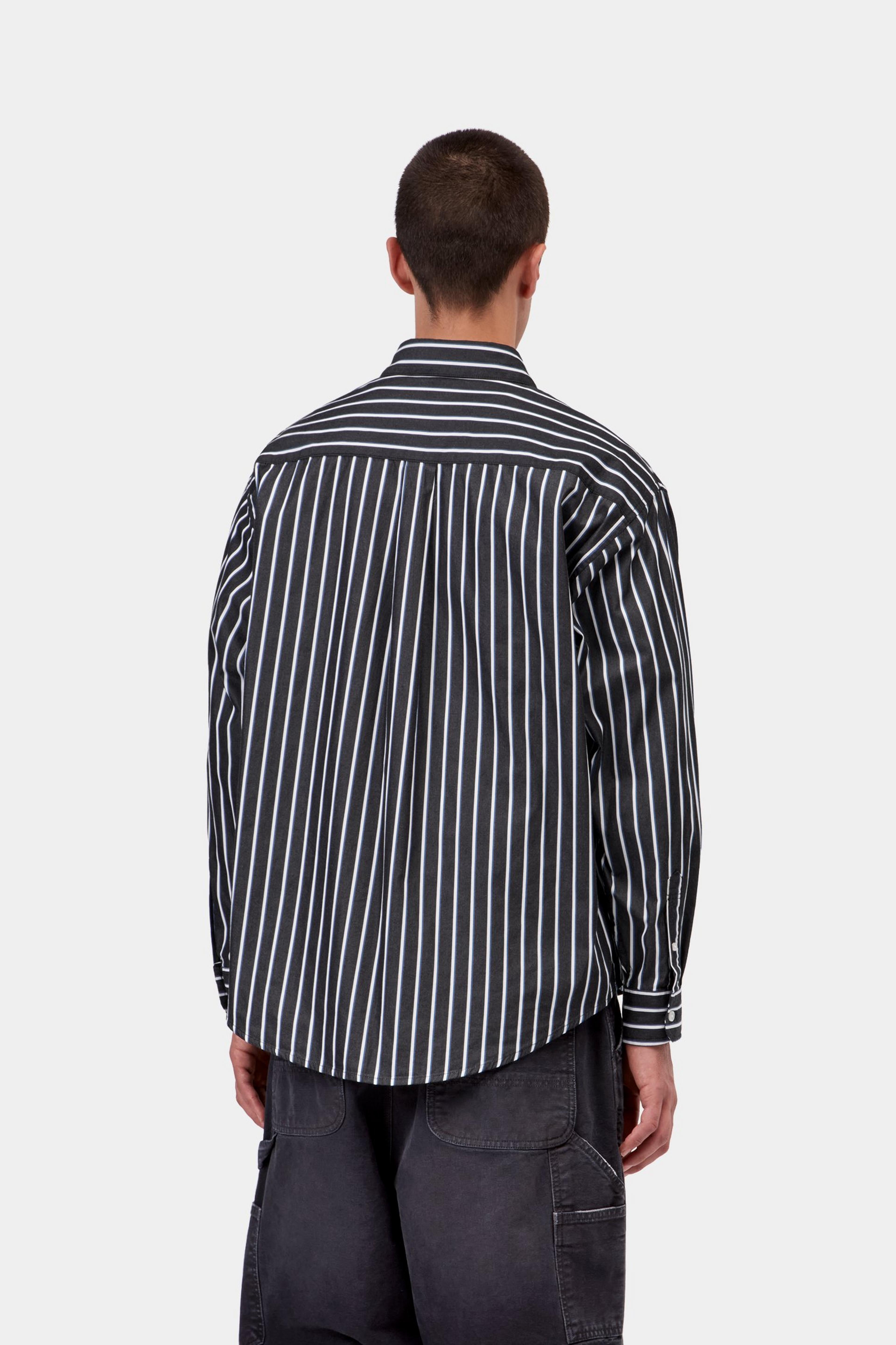 L/S Gowan Shirt - Gowan Stripe, Black 3