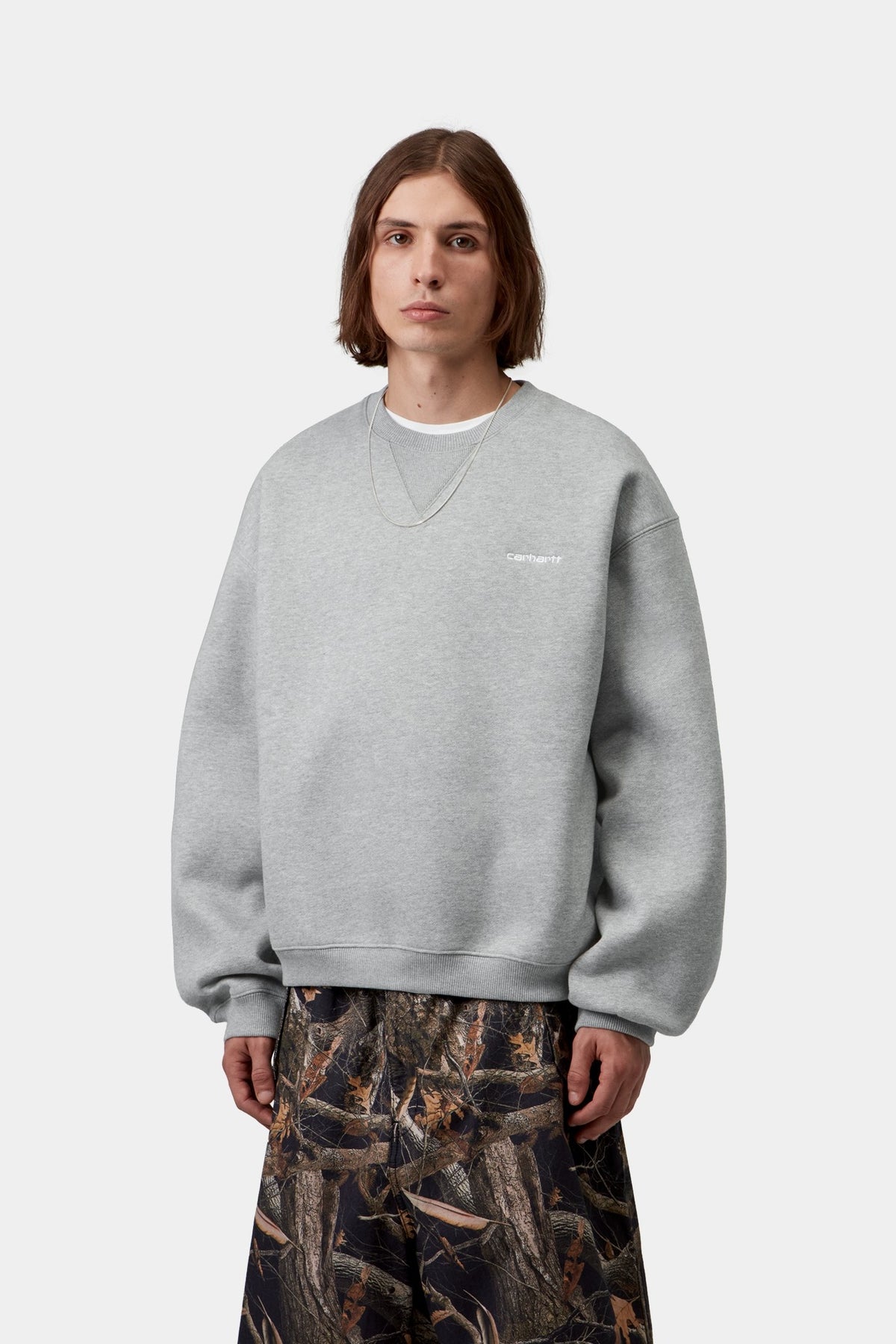 Ebbert Sweatshirt - Grey Heather / White