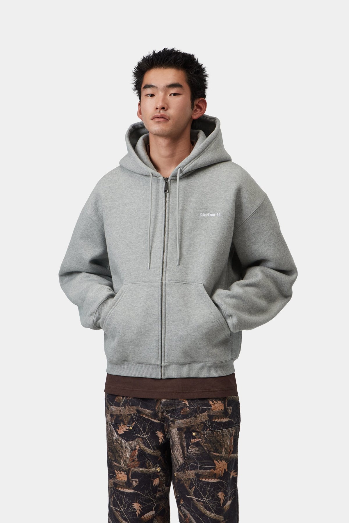 Hooded Ebbert Jacket - Grey Heather / White