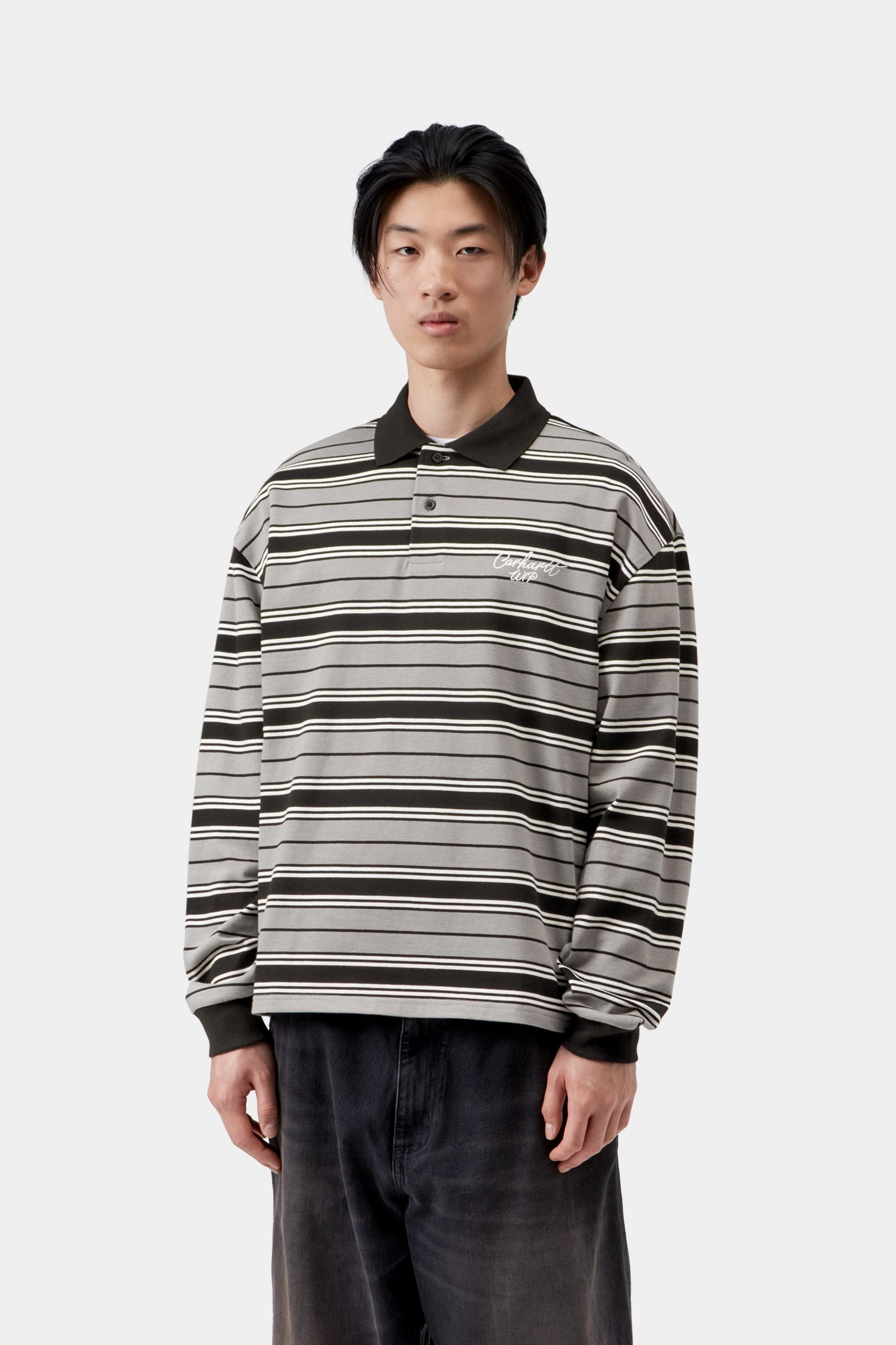 L/S Devitt Rugby Shirt - Devitt Stripe, Shady Grey