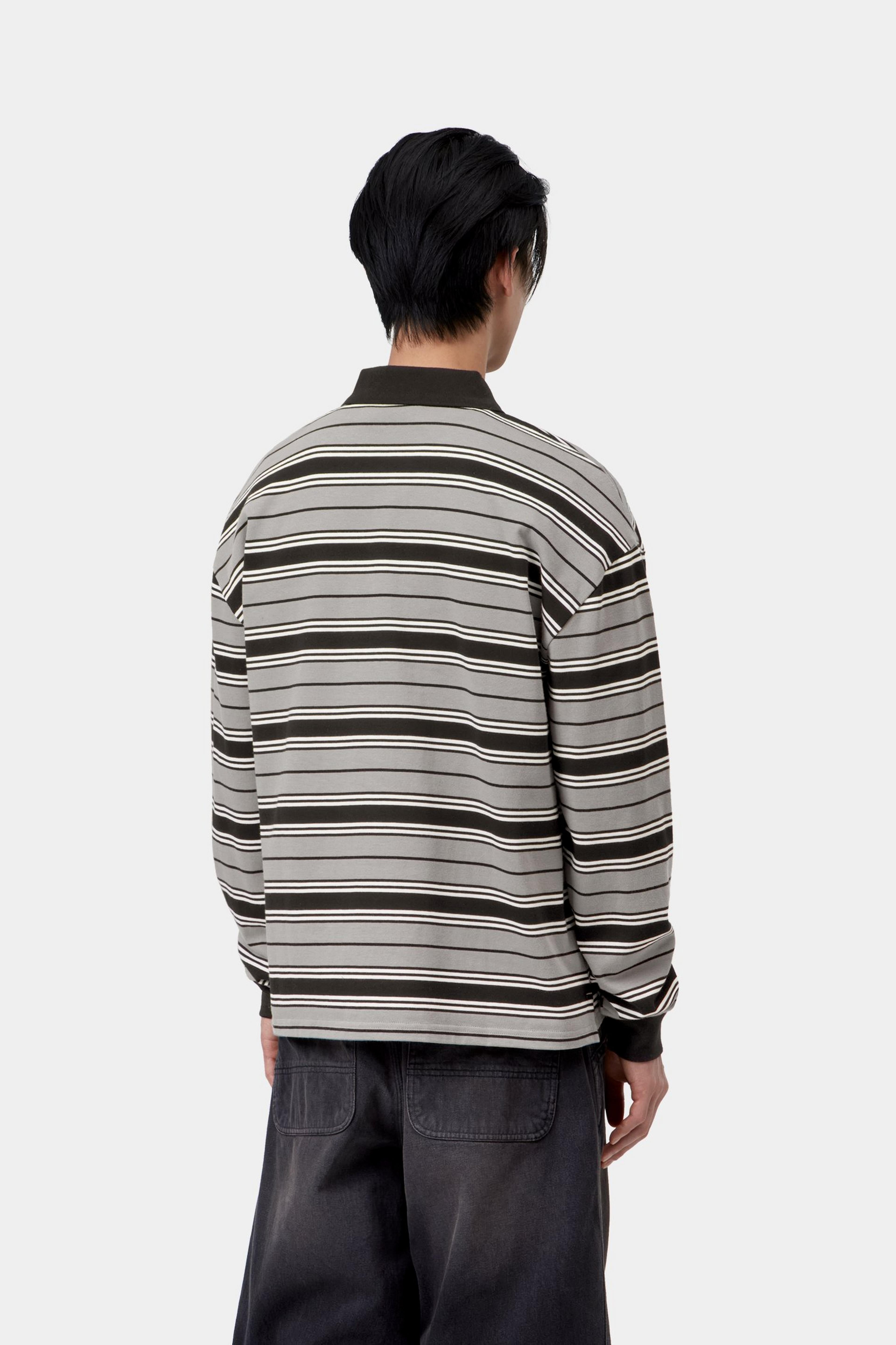 L/S Devitt Rugby Shirt - Devitt Stripe, Shady Grey