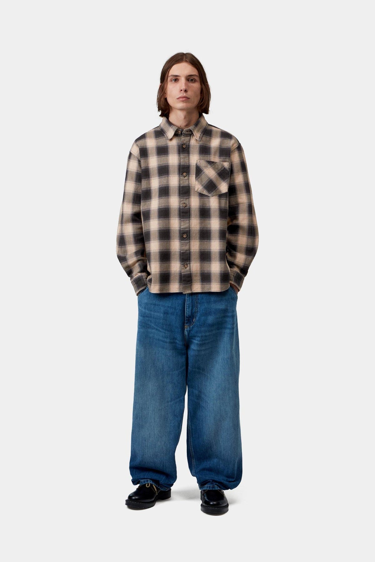 L/S Dayne Shirt - Dayne Check, Shady Purple